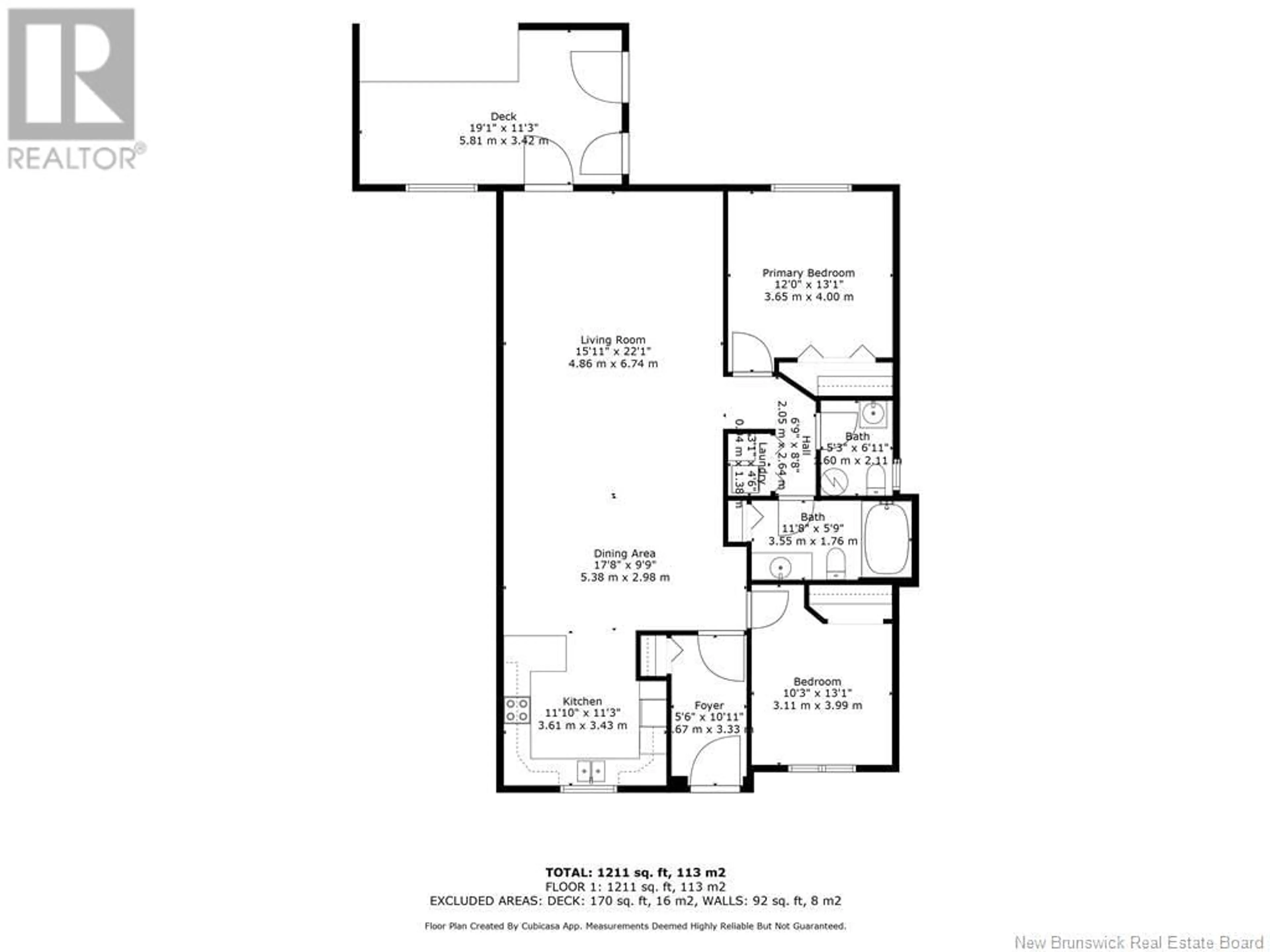 Floor plan for 105 - 98 PLEASANT STREET, Shediac New Brunswick E4P2L6