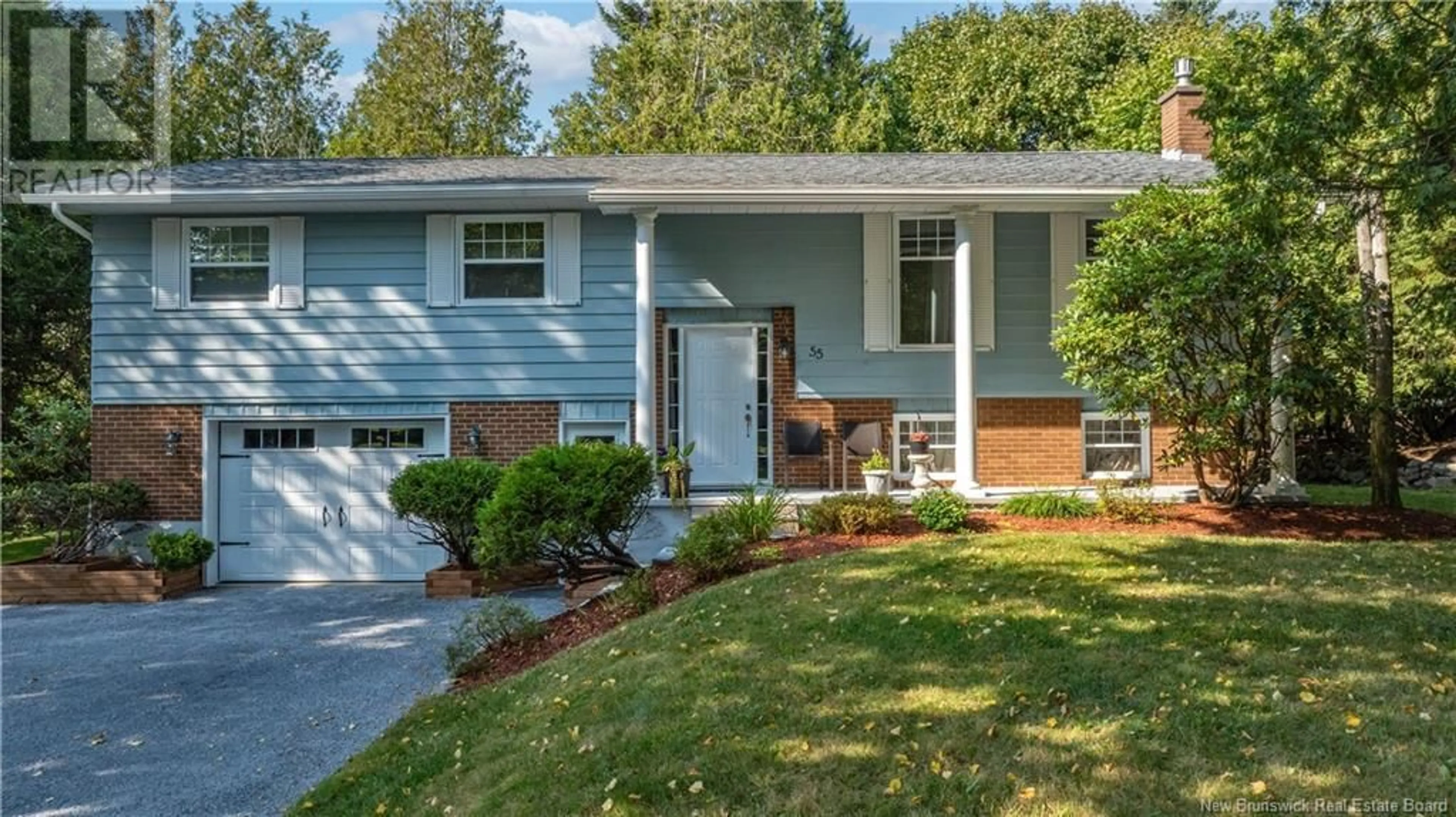 Home with vinyl exterior material, street for 55 CEDAR RIDGE BOULEVARD, Quispamsis New Brunswick E2E4K6