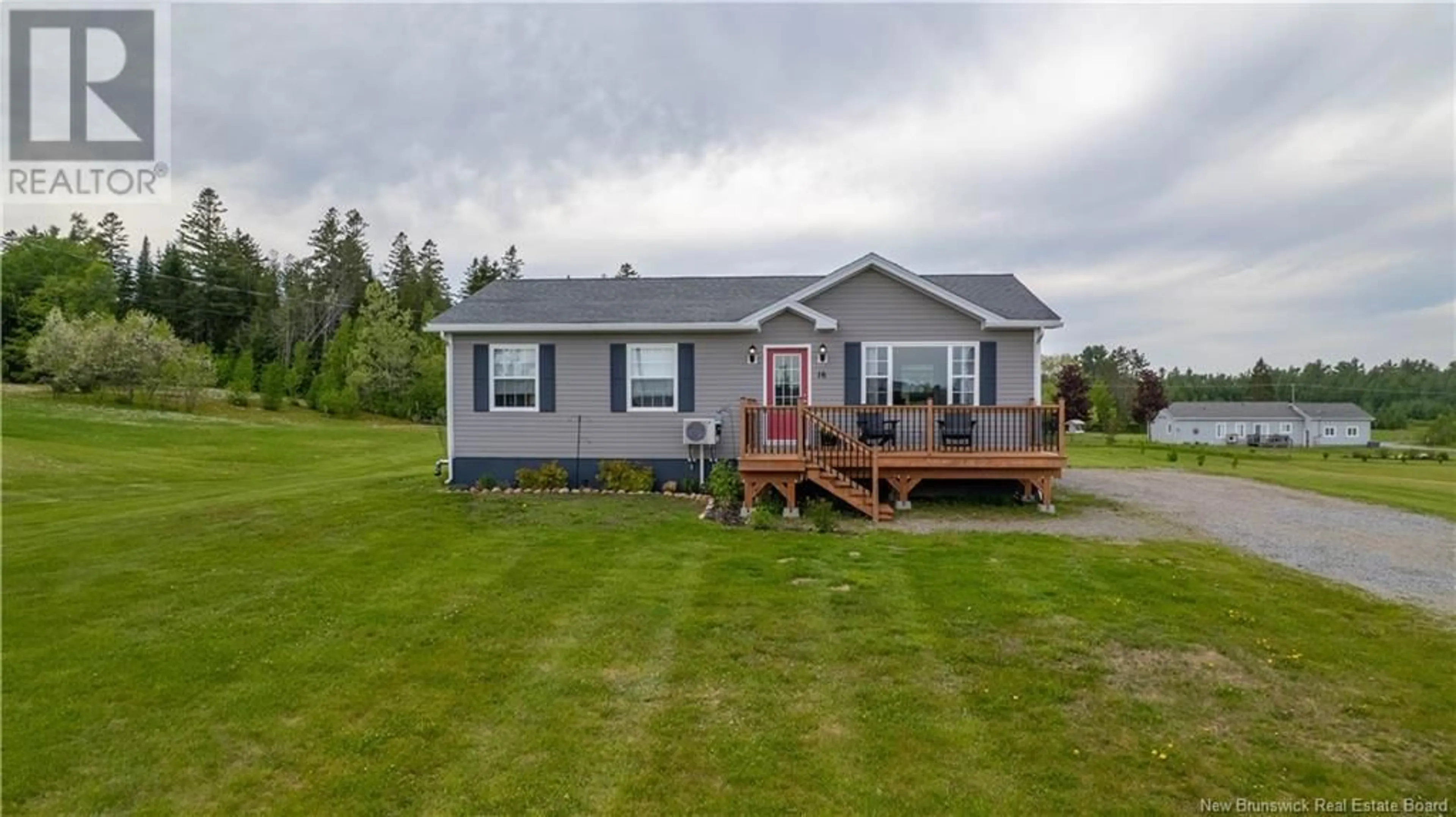 A pic from outside/outdoor area/front of a property/back of a property/a pic from drone, water/lake/river/ocean view for 16 MEADOW WAY, Valley Road New Brunswick E3L4T2