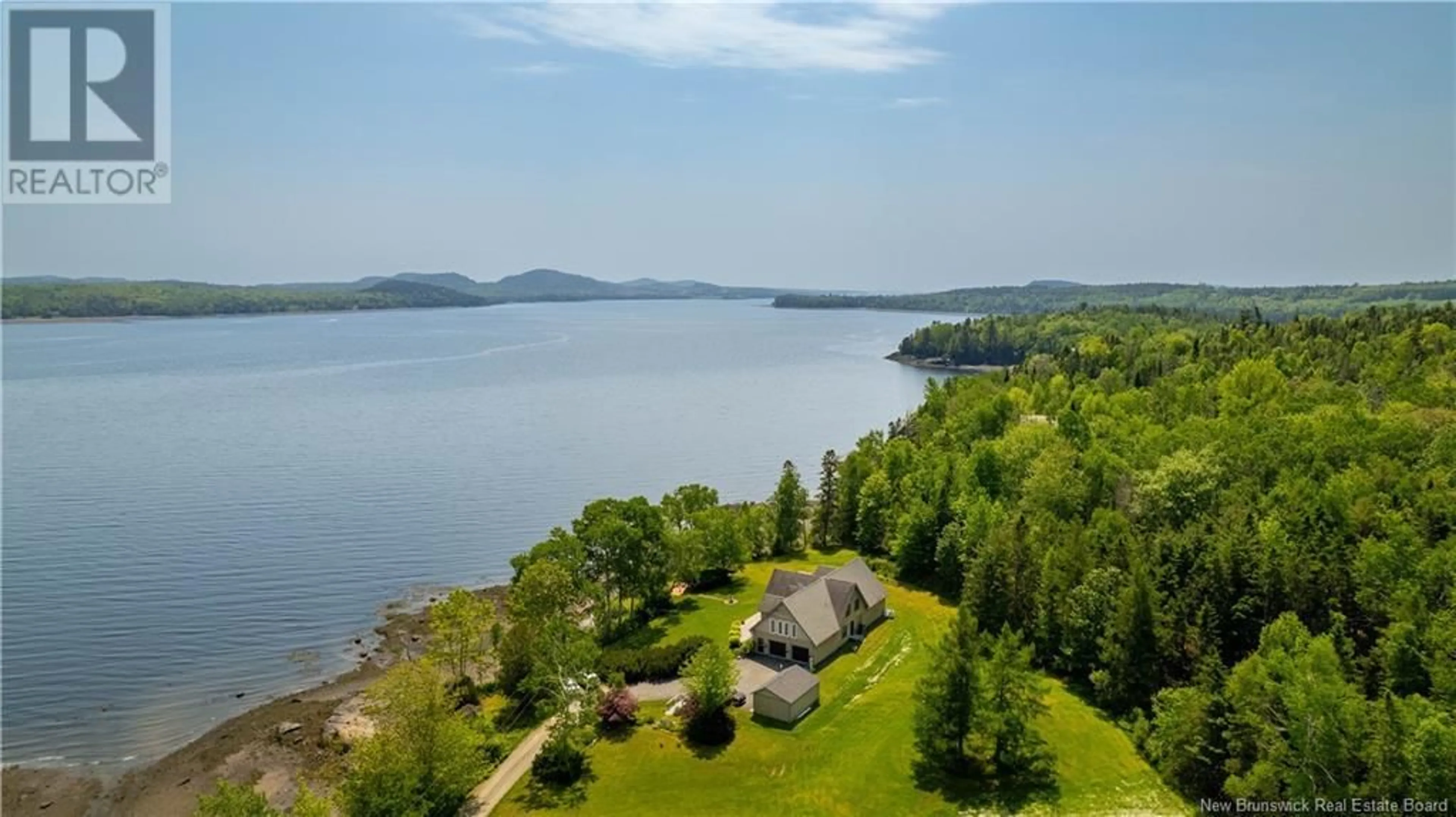 A pic from outside/outdoor area/front of a property/back of a property/a pic from drone, water/lake/river/ocean view for 72 YOUNG LANE, Oak Haven New Brunswick E3L3V2