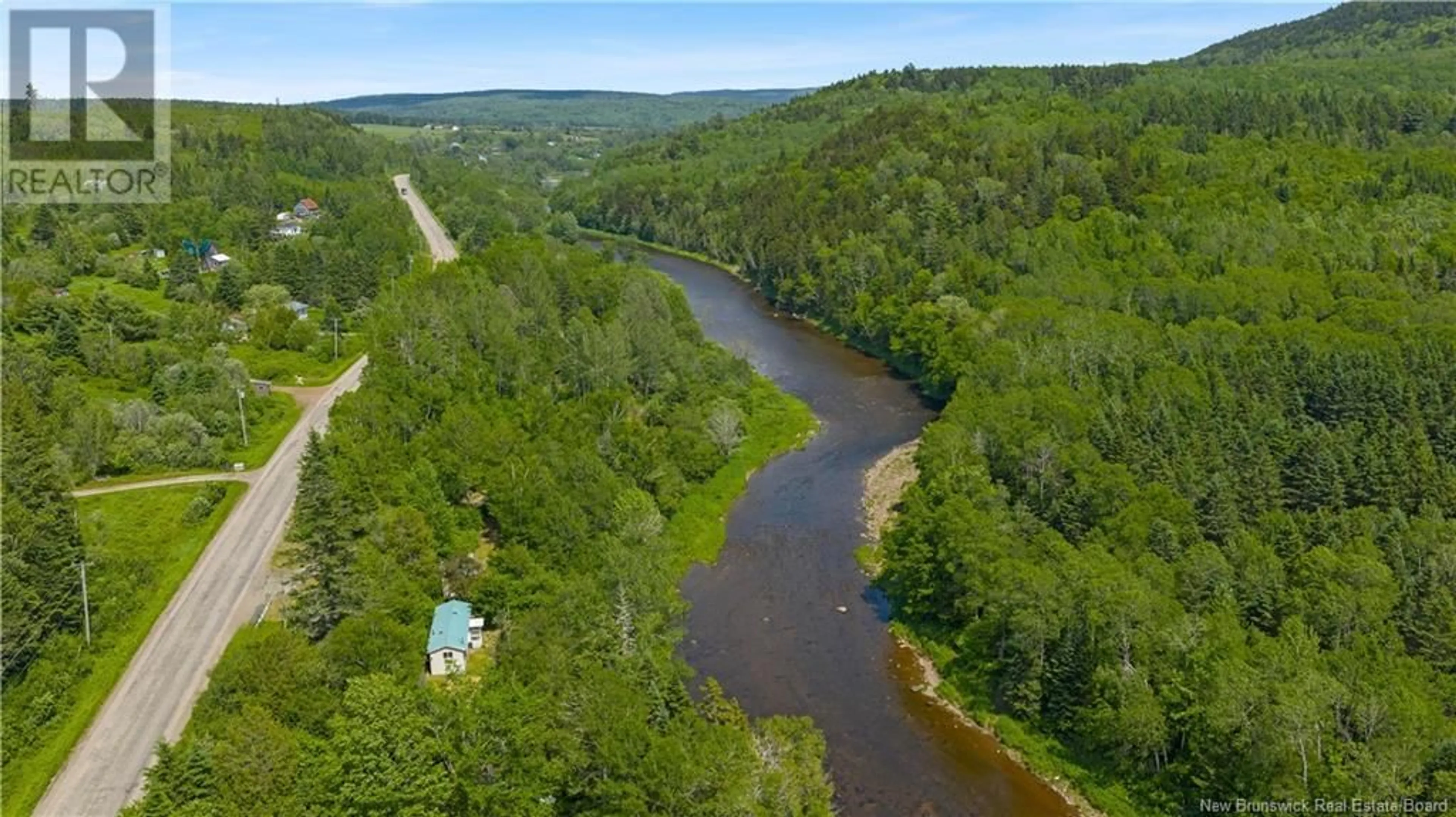 A pic from outside/outdoor area/front of a property/back of a property/a pic from drone, water/lake/river/ocean view for 1918 ROUTE 820, Upham New Brunswick E5N3E9