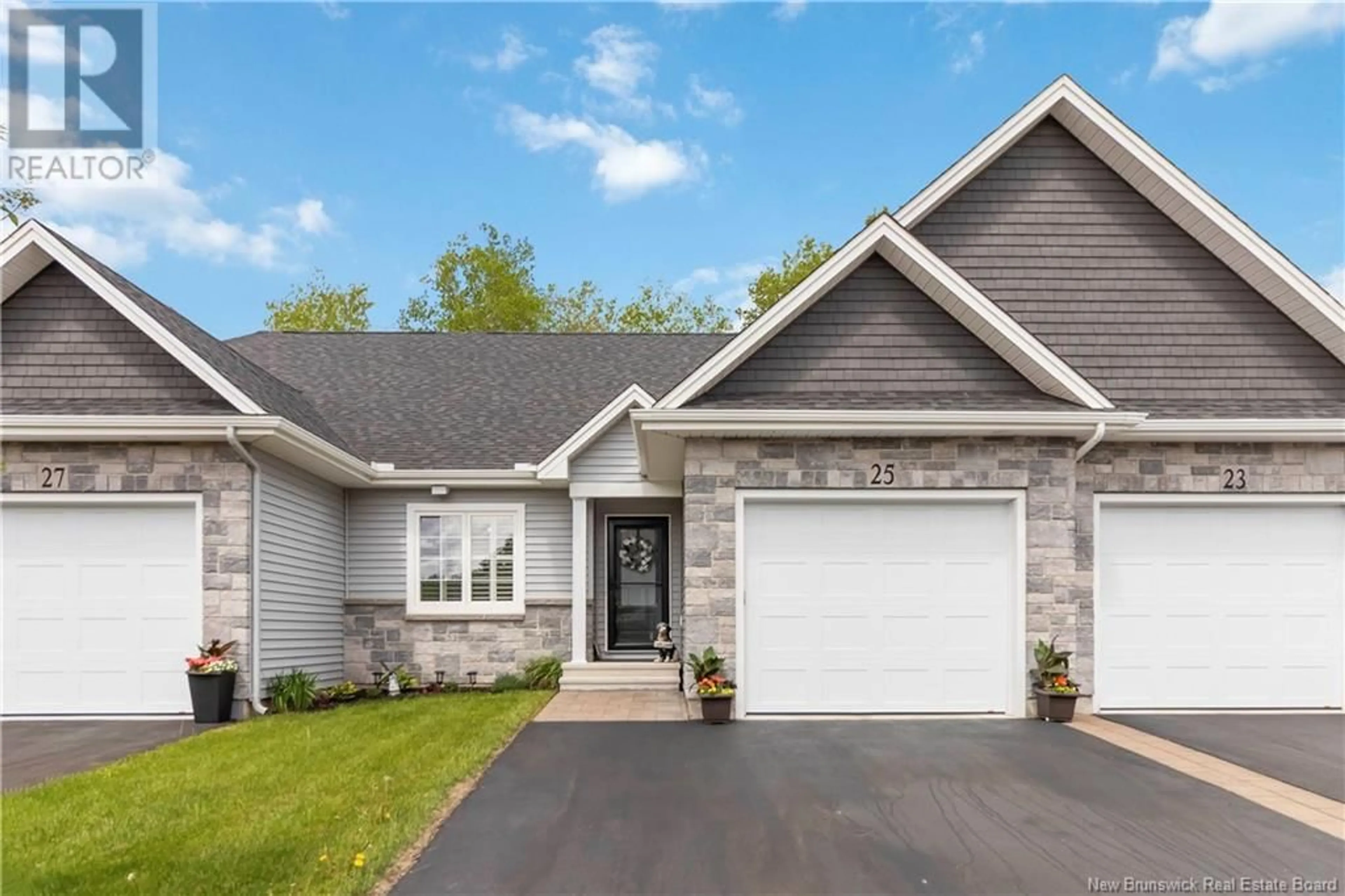 Home with vinyl exterior material, street for 25 DELPECH COURT, Moncton New Brunswick E1G1X7