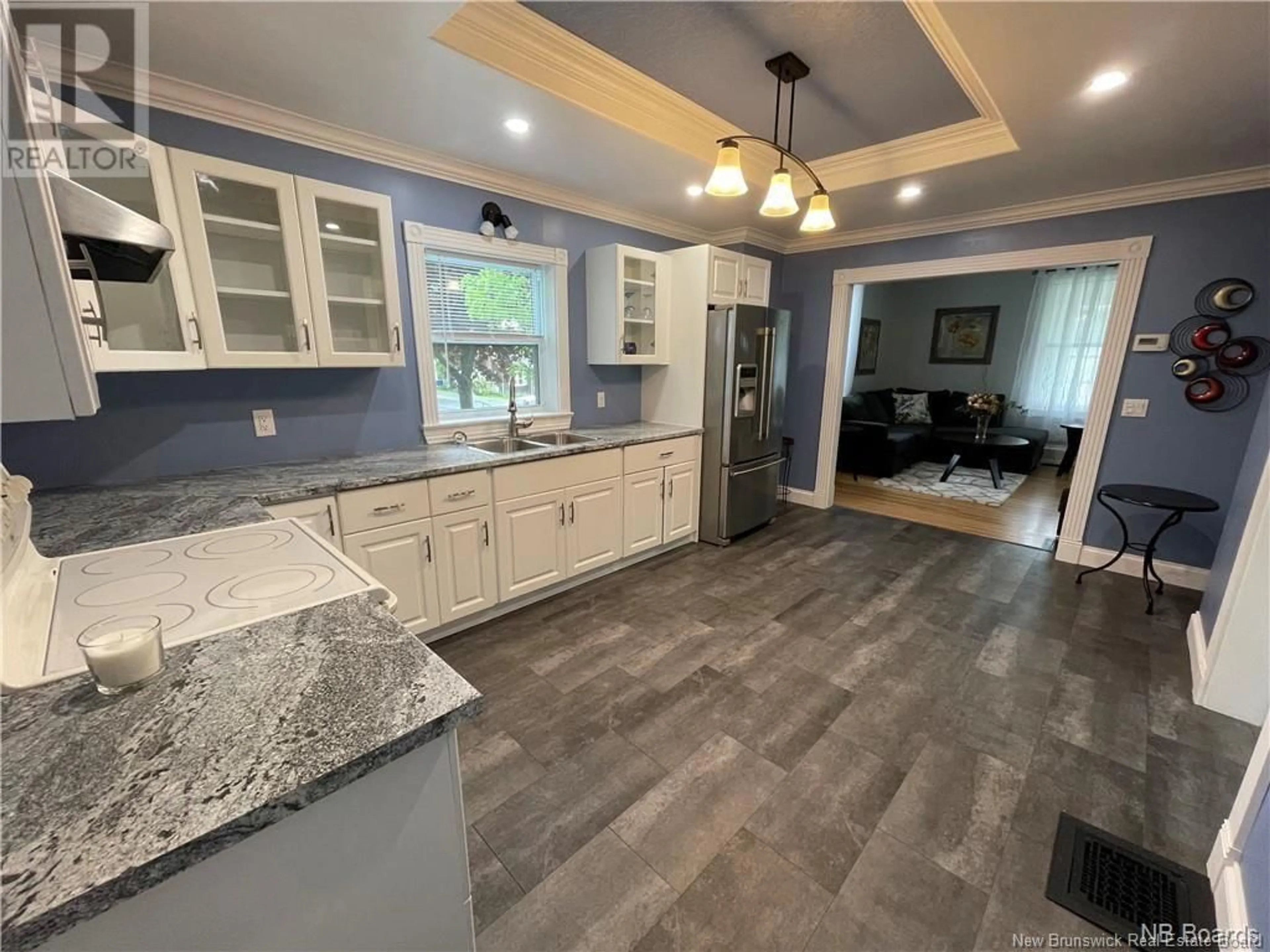 Open concept kitchen, ceramic/tile floor for 519 KING GEORGE WAY, Miramichi New Brunswick E1V1M9
