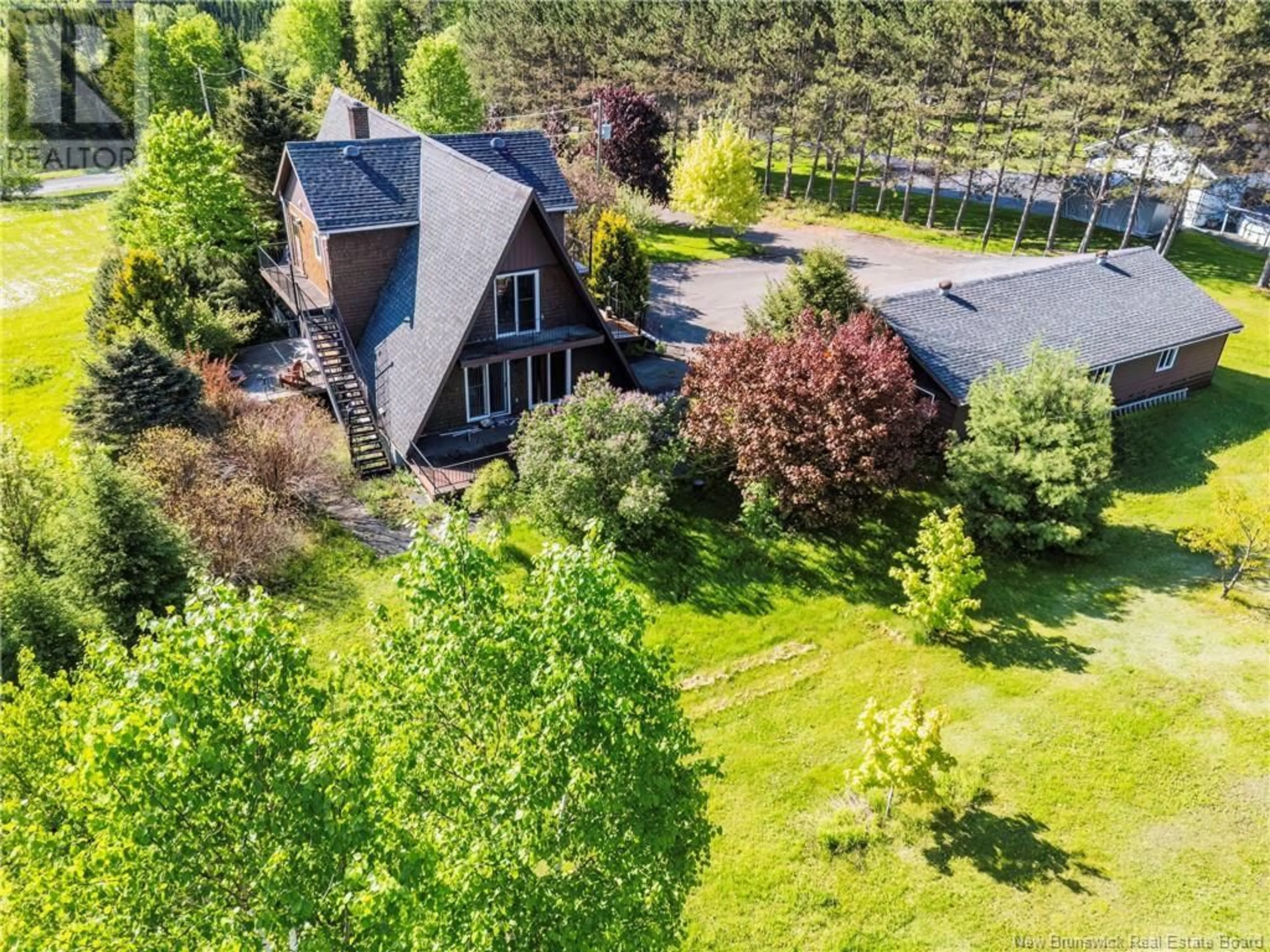A pic from outside/outdoor area/front of a property/back of a property/a pic from drone, mountain view for 13595 ROUTE 105, Tilley New Brunswick E7H4A1