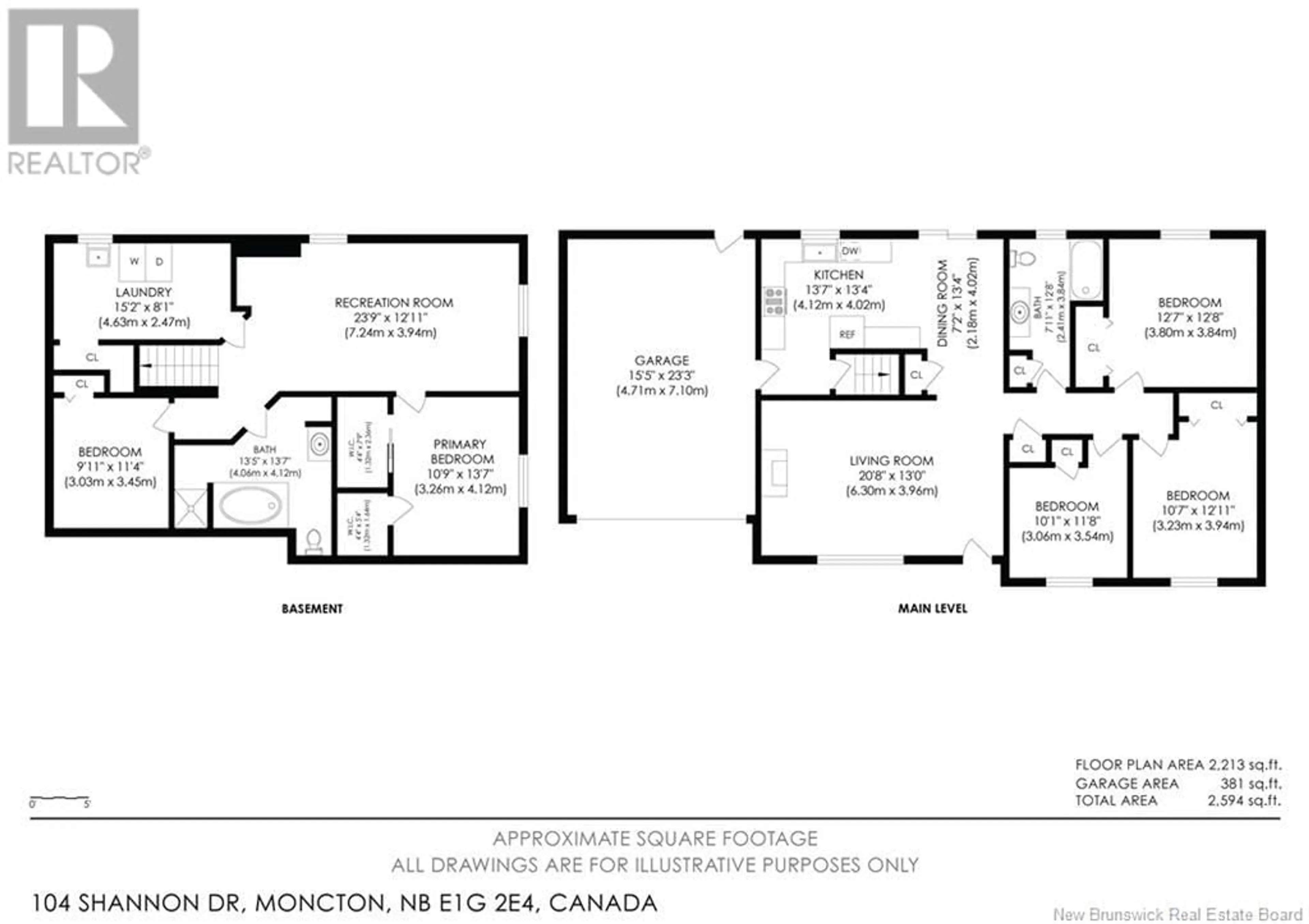 Floor plan for 104 SHANNON DRIVE, Moncton New Brunswick E1G2E4