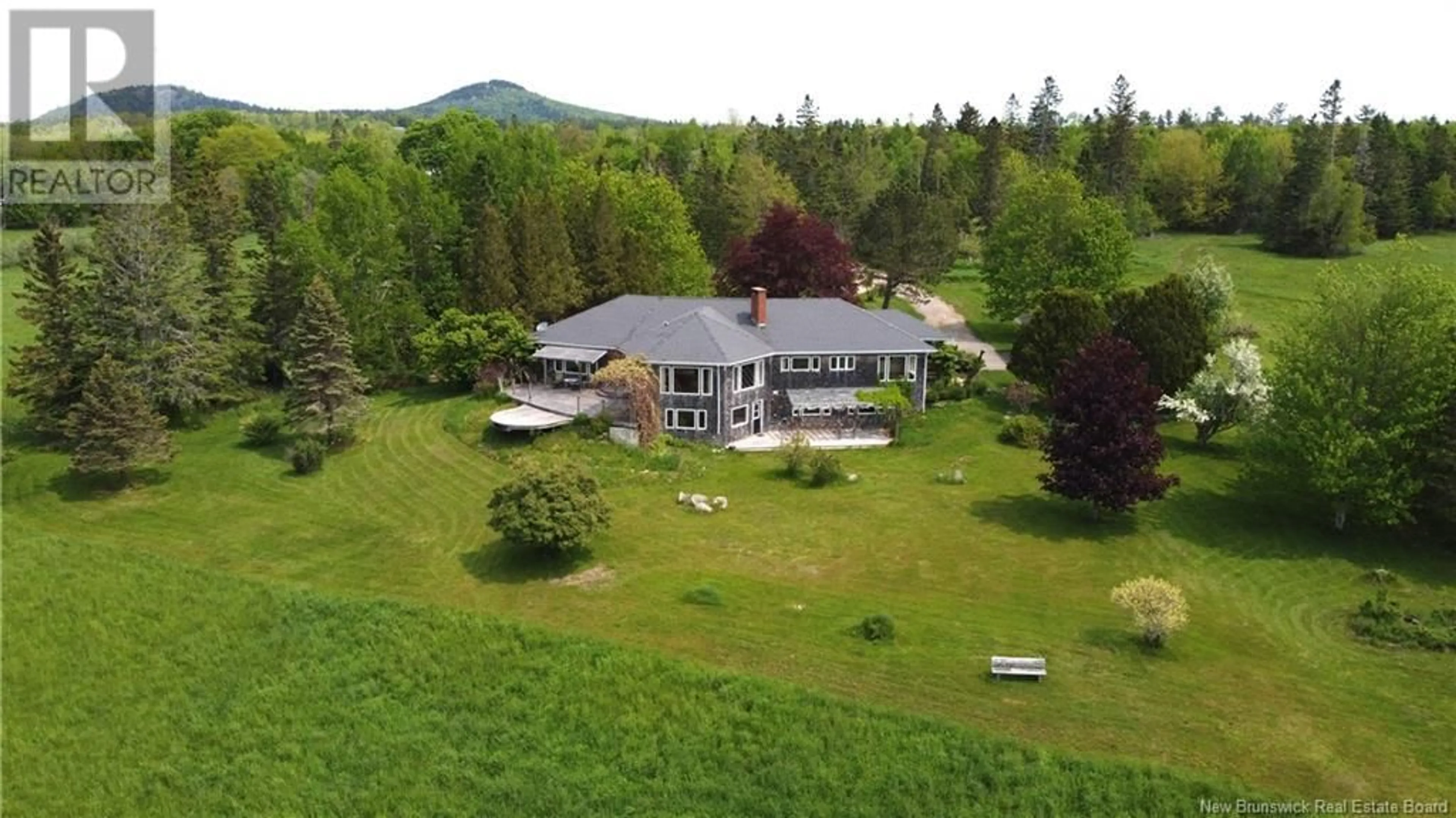 A pic from outside/outdoor area/front of a property/back of a property/a pic from drone, mountain view for 92 BANTRY BAY FARM ROAD, Bayside New Brunswick E5B2V9