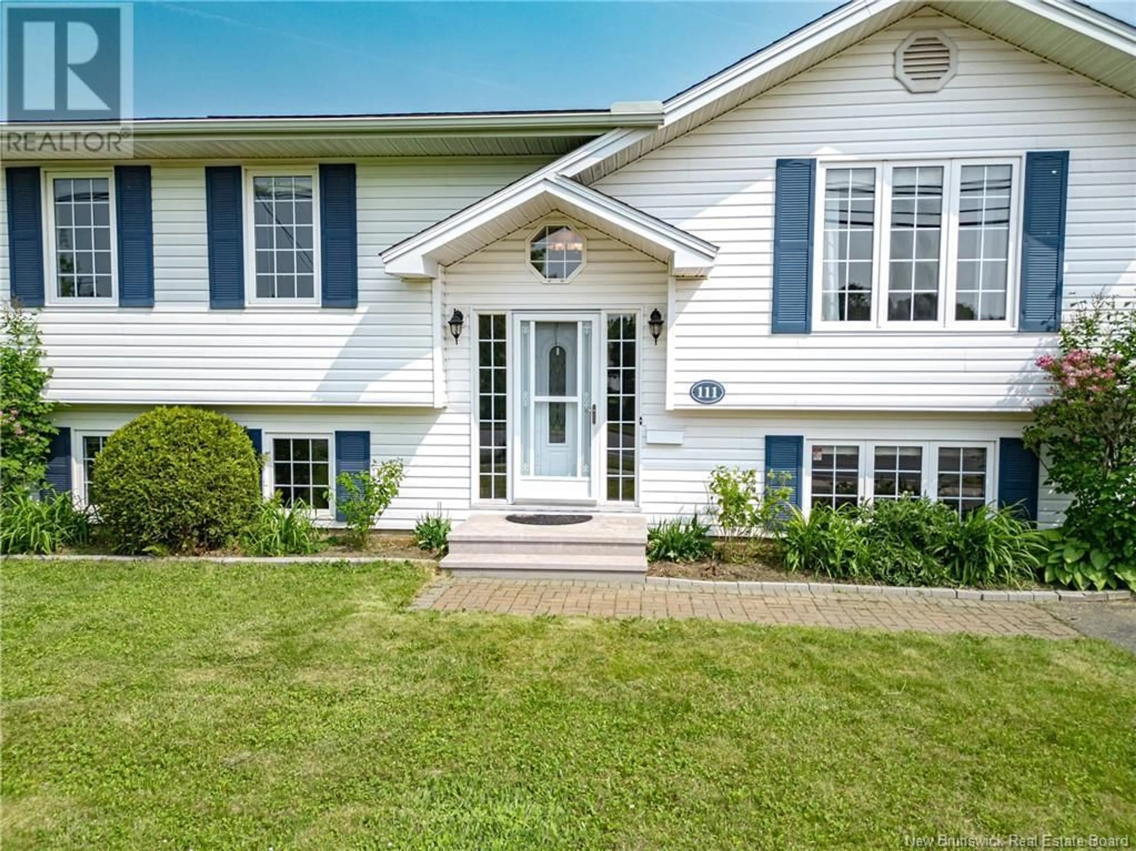 Home with vinyl exterior material, street for 111 GOODINE STREET, Fredericton New Brunswick E3B7J7