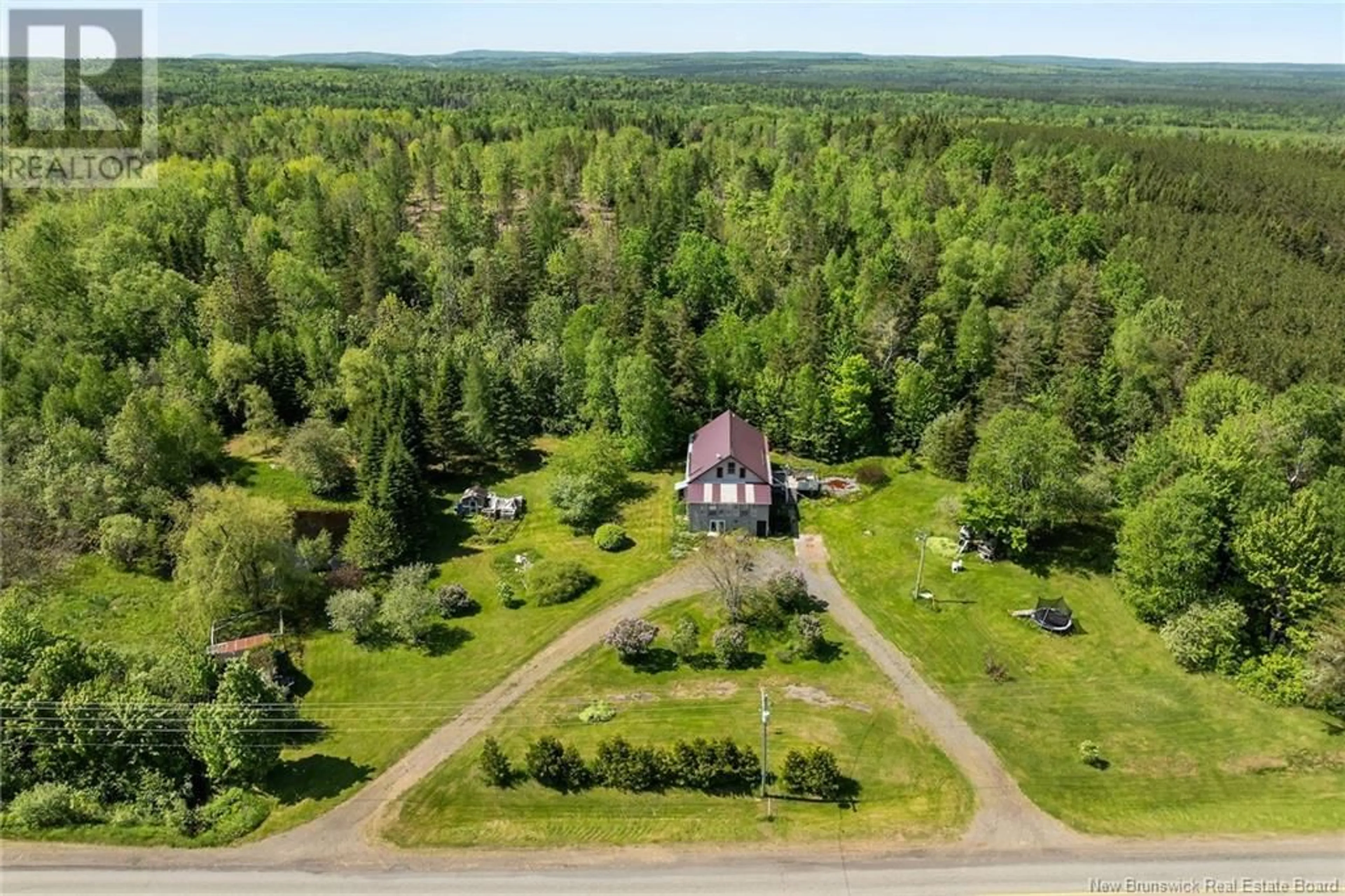 A pic from outside/outdoor area/front of a property/back of a property/a pic from drone, forest/trees view for 4731 ROUTE 104, Maplewood New Brunswick E6E2A8