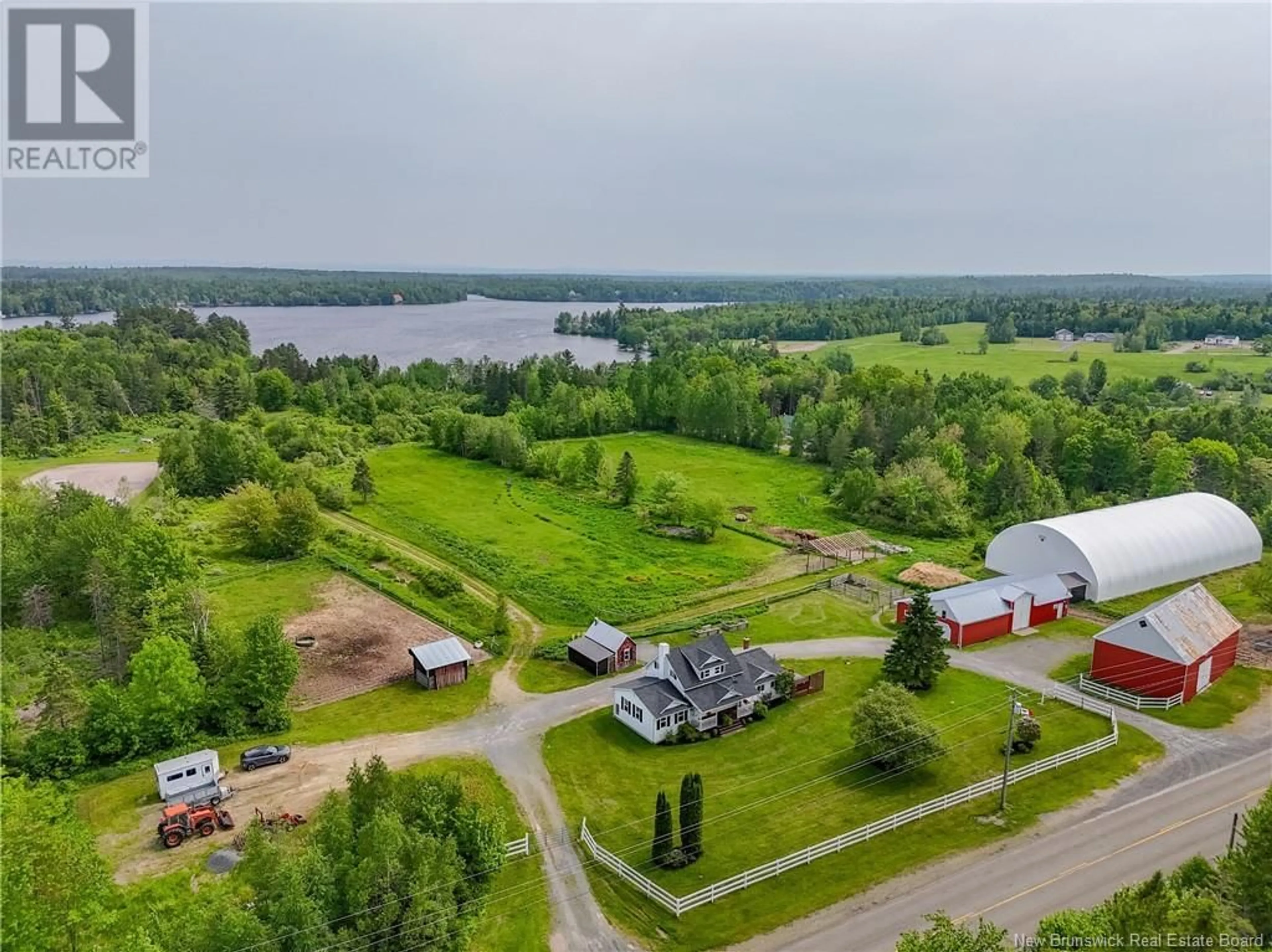 A pic from outside/outdoor area/front of a property/back of a property/a pic from drone, water/lake/river/ocean view for 3676 640 ROUTE, Yoho New Brunswick E6K2Z8