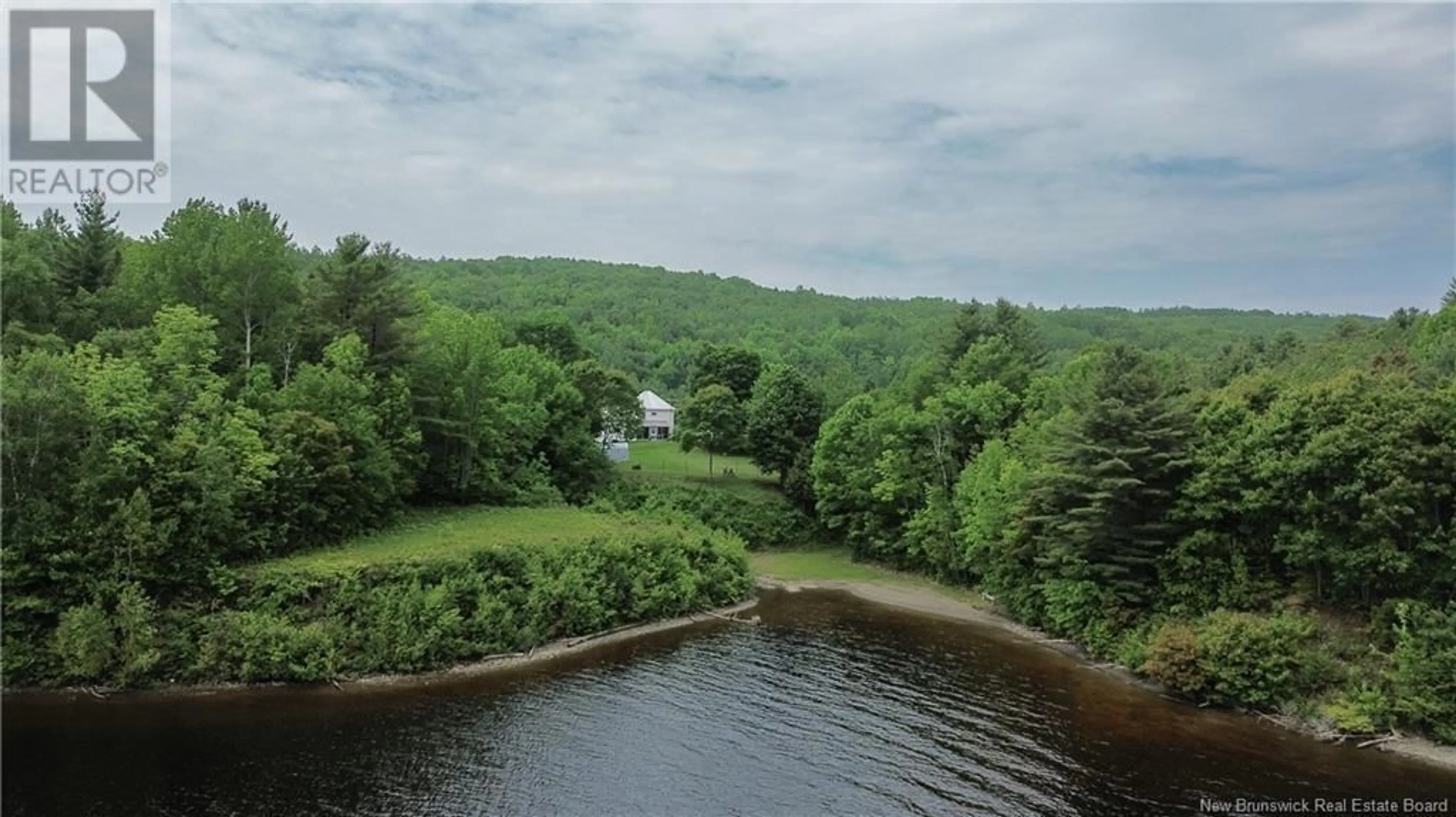 A pic from outside/outdoor area/front of a property/back of a property/a pic from drone, water/lake/river/ocean view for 763 ROUTE 165, Riceville New Brunswick E7N2Y9