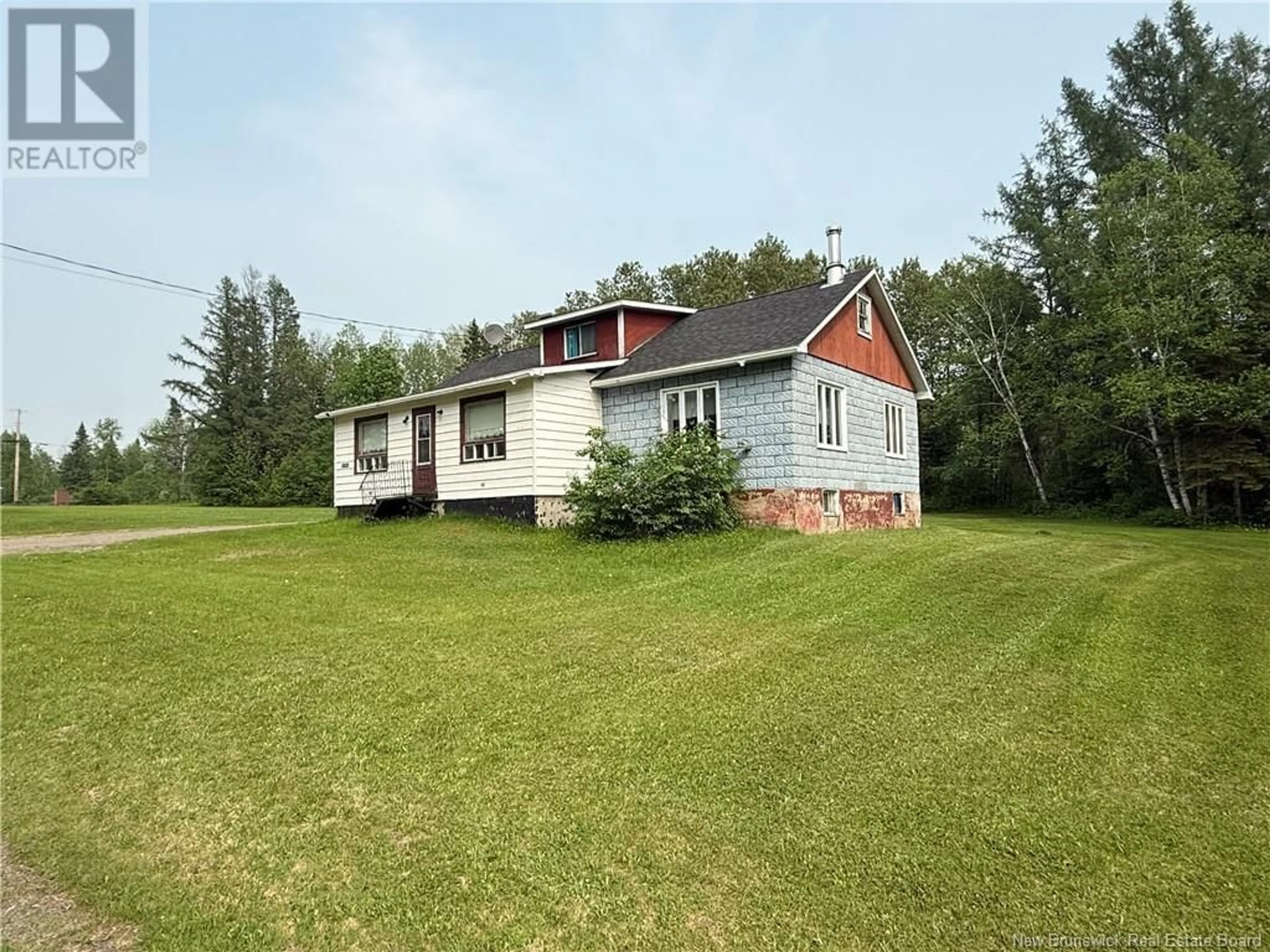 A pic from outside/outdoor area/front of a property/back of a property/a pic from drone, unknown for 1344 BACK LAKE ROAD, New Denmark New Brunswick E7G4C8