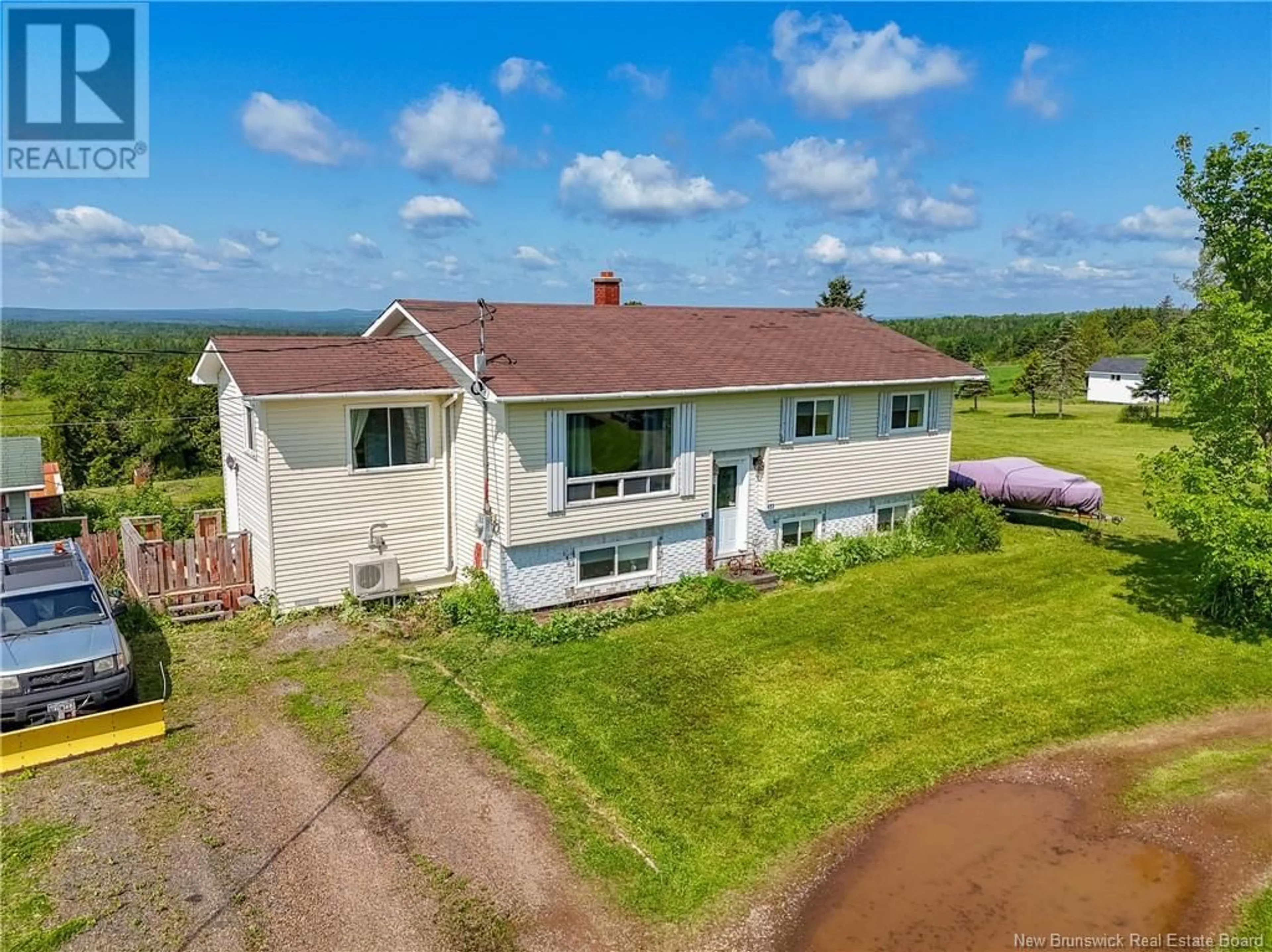 A pic from outside/outdoor area/front of a property/back of a property/a pic from drone, water/lake/river/ocean view for 34 FROG LAKE ROAD, Harvey New Brunswick E6K2C7