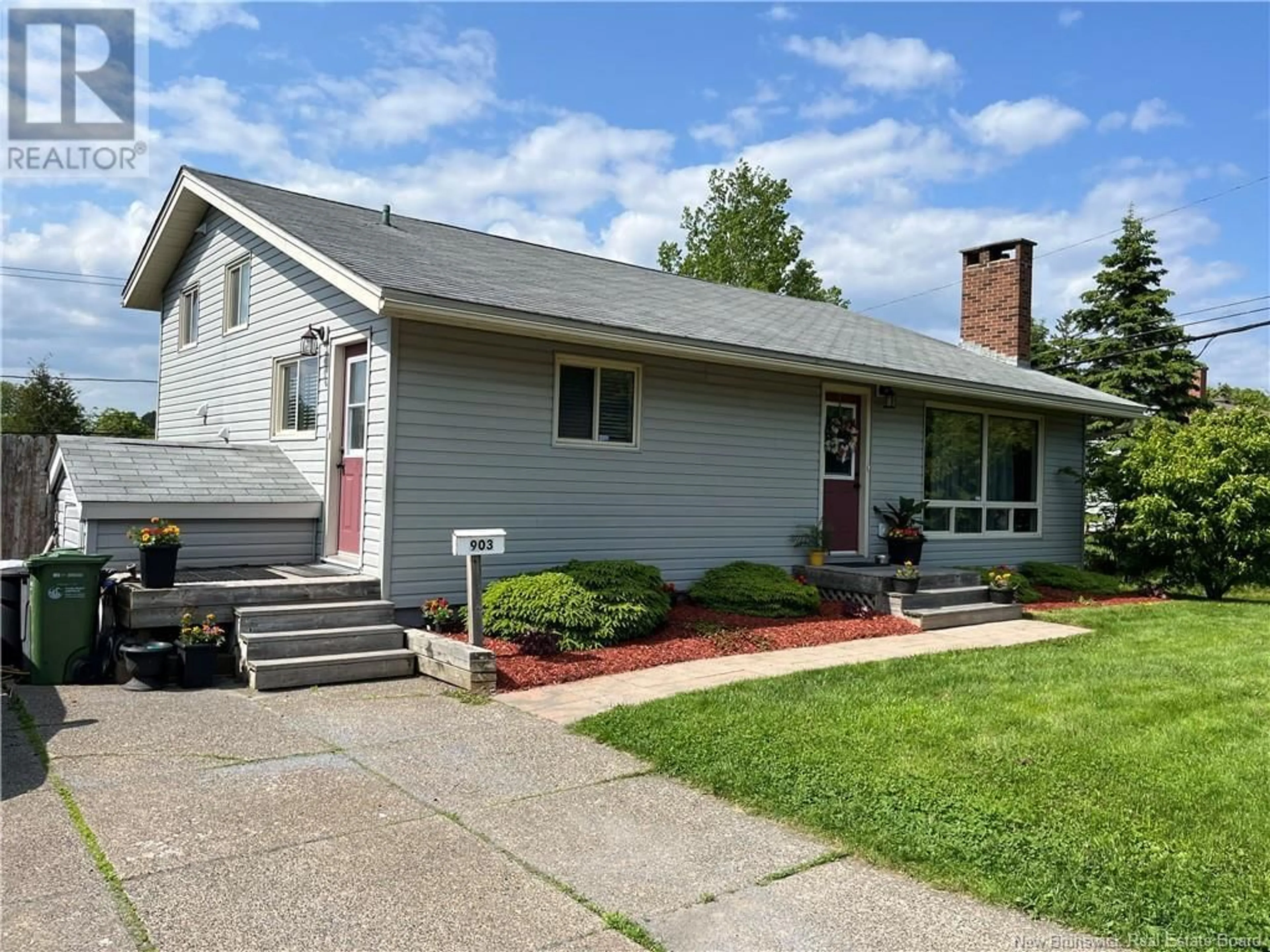 Home with vinyl exterior material, street for 903 MOLLINS DRIVE, Saint John New Brunswick E2M4L7