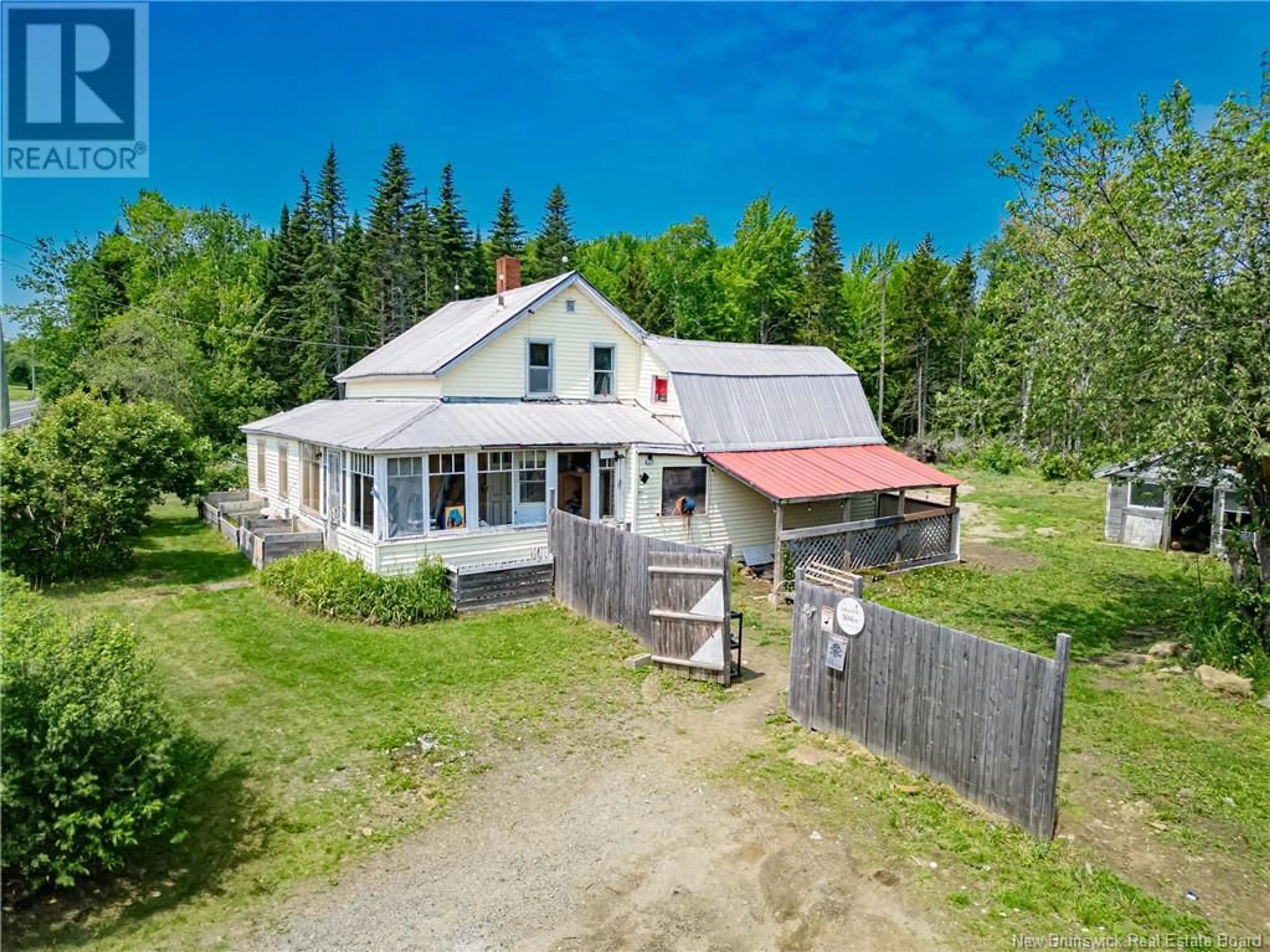 A pic from outside/outdoor area/front of a property/back of a property/a pic from drone, building for 7429 ROUTE 8, New Bandon New Brunswick E9C2B3