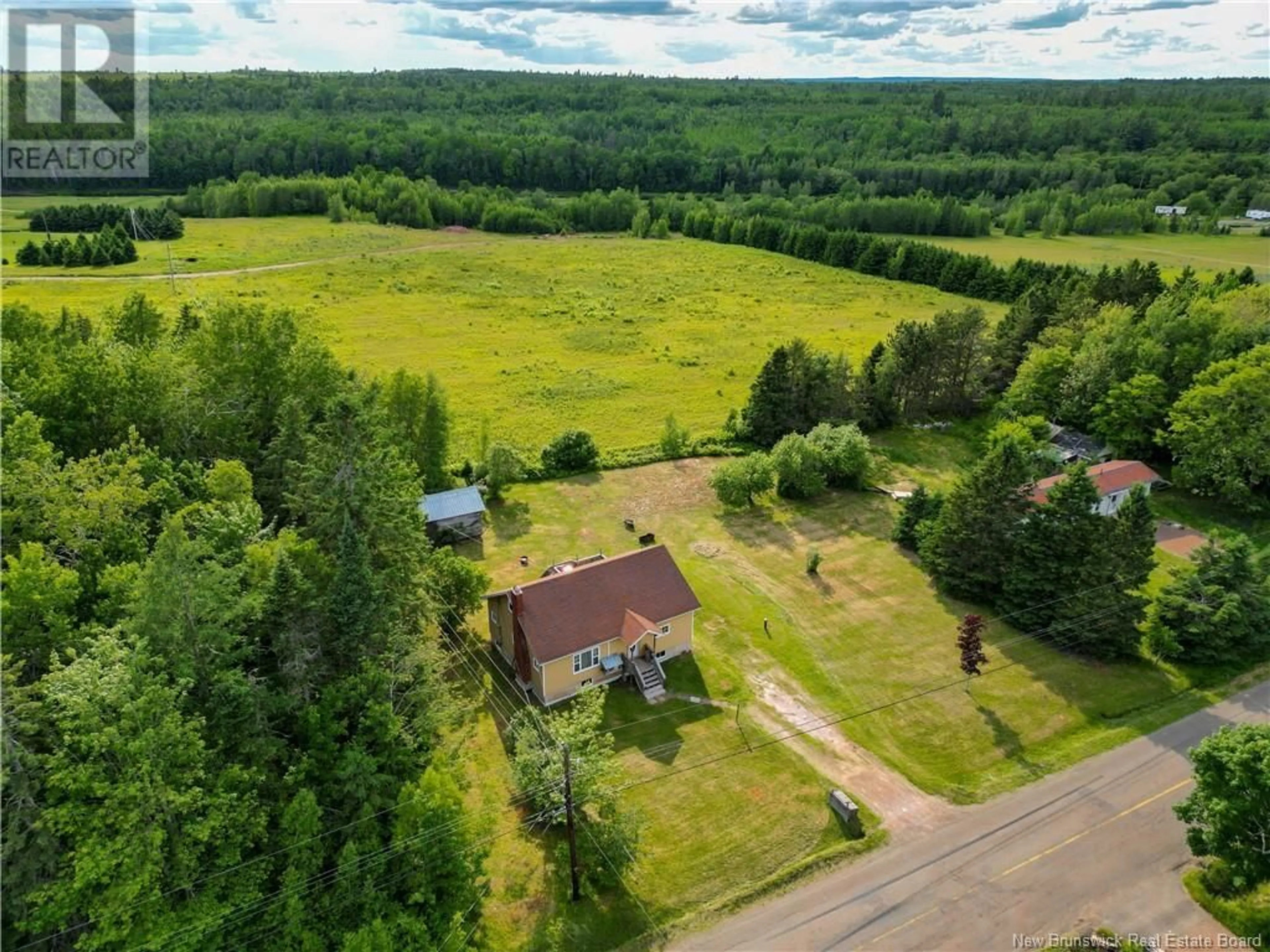 A pic from outside/outdoor area/front of a property/back of a property/a pic from drone, forest/trees view for 825 SANATORIUM ROAD, The Glades New Brunswick E4J1W6