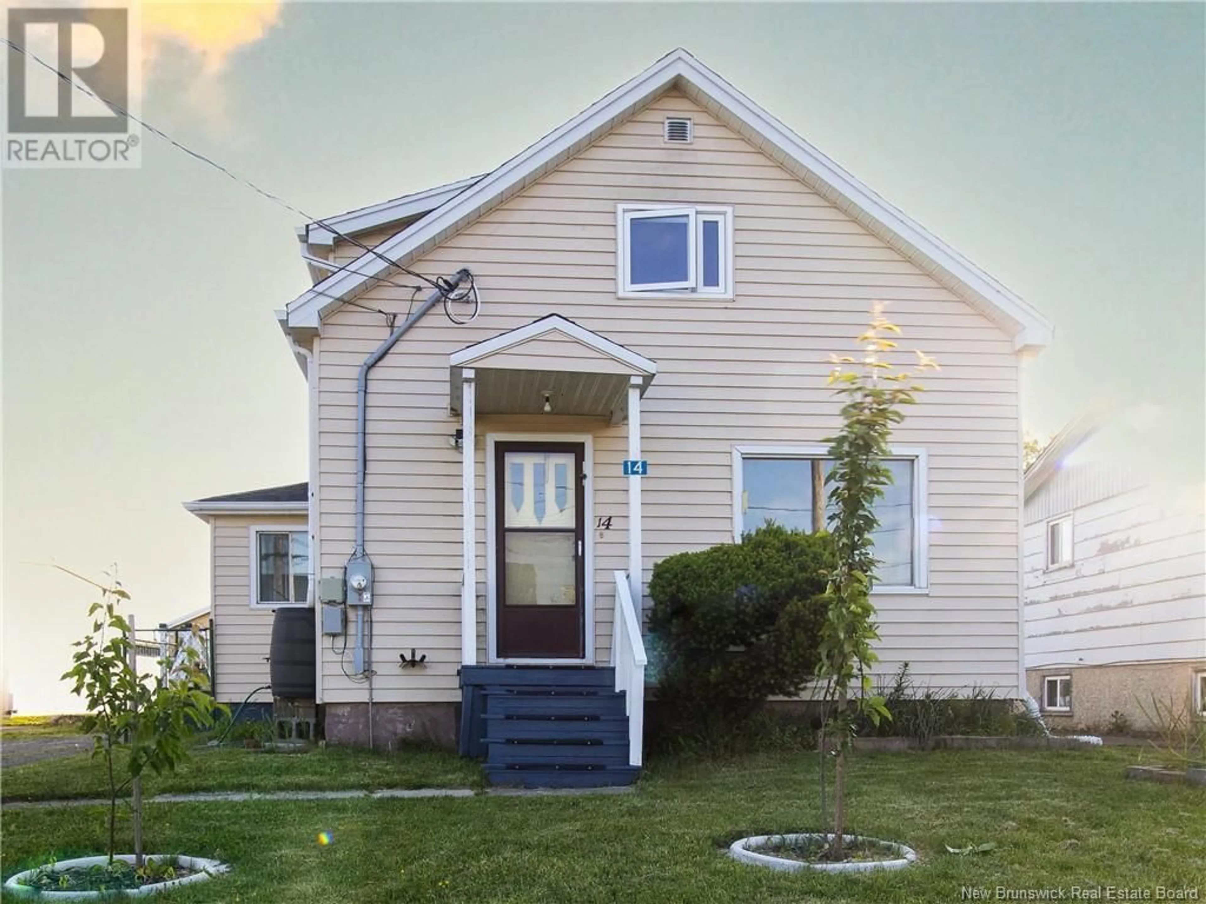 Home with vinyl exterior material, street for 14 PENNY LANE, Moncton New Brunswick E1E2Z1