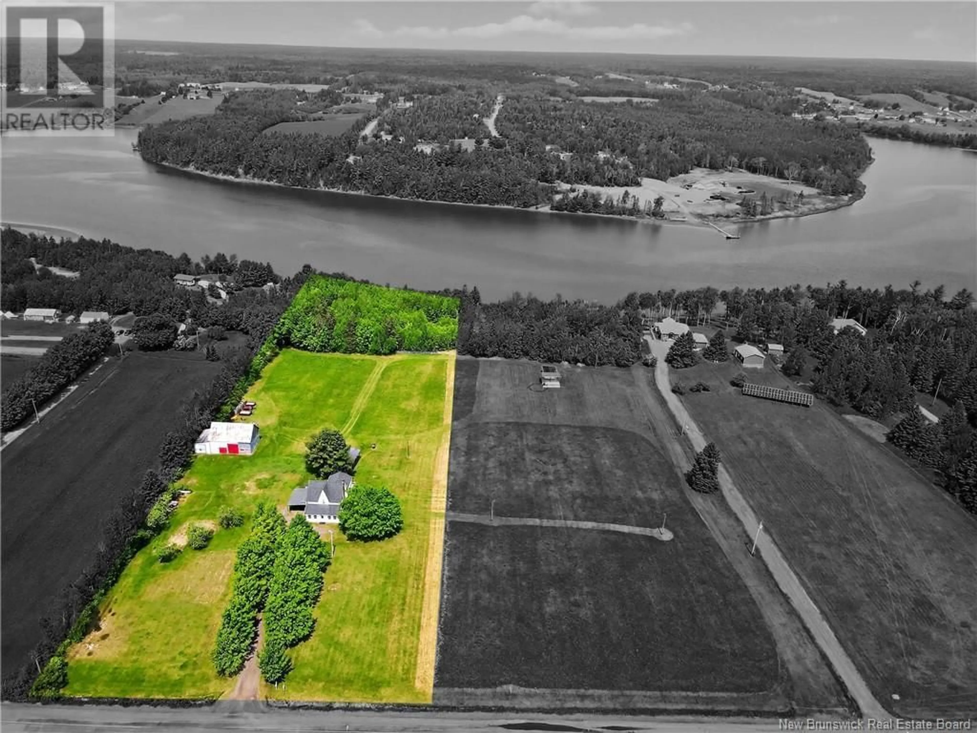 A pic from outside/outdoor area/front of a property/back of a property/a pic from drone, water/lake/river/ocean view for 634 SAINT-JOSEPH, Saint-Joseph-De-Kent New Brunswick E4S4E3