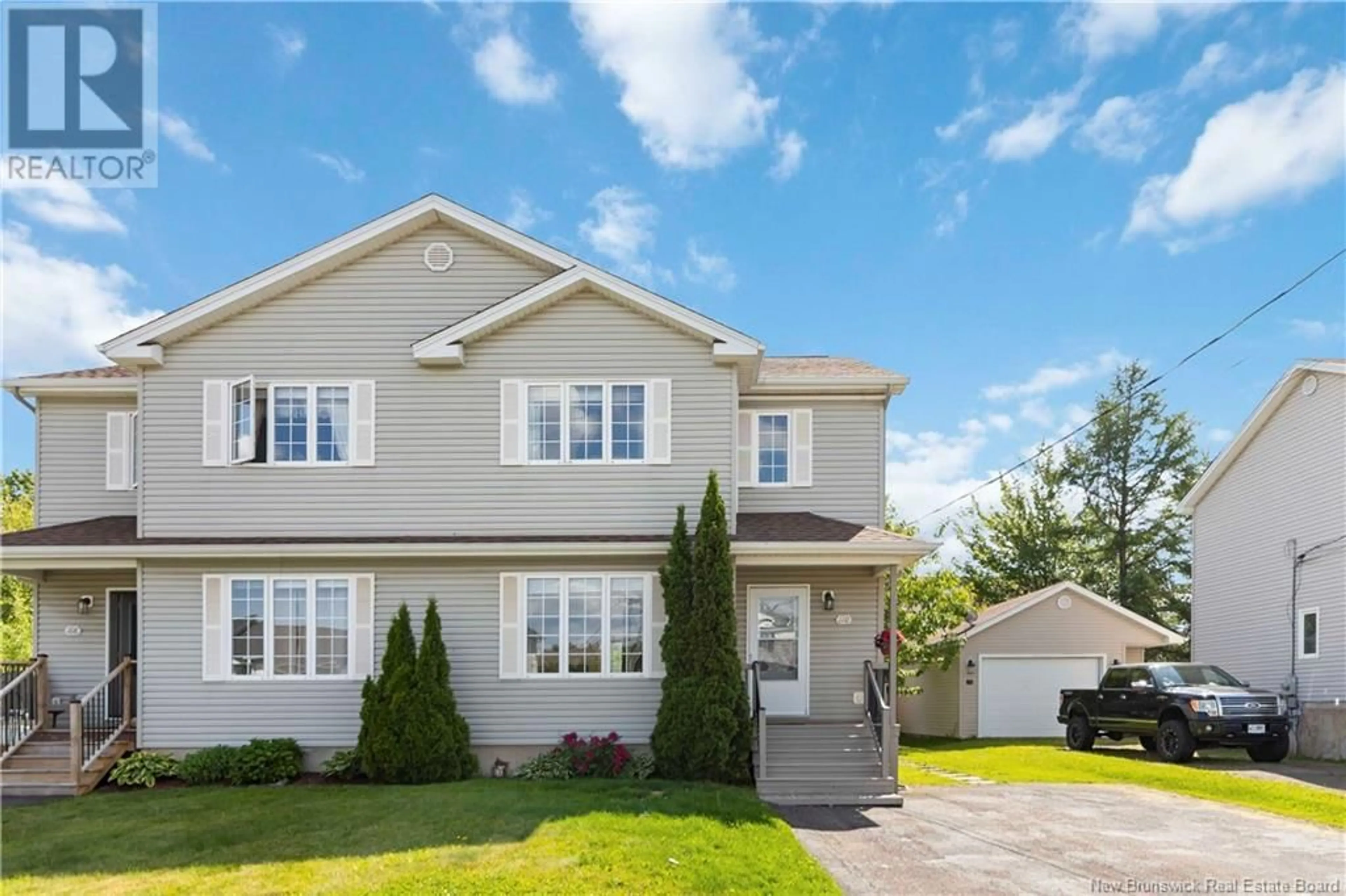 Home with vinyl exterior material, street for 110 RENNICK ROAD, Moncton New Brunswick E1G4X2