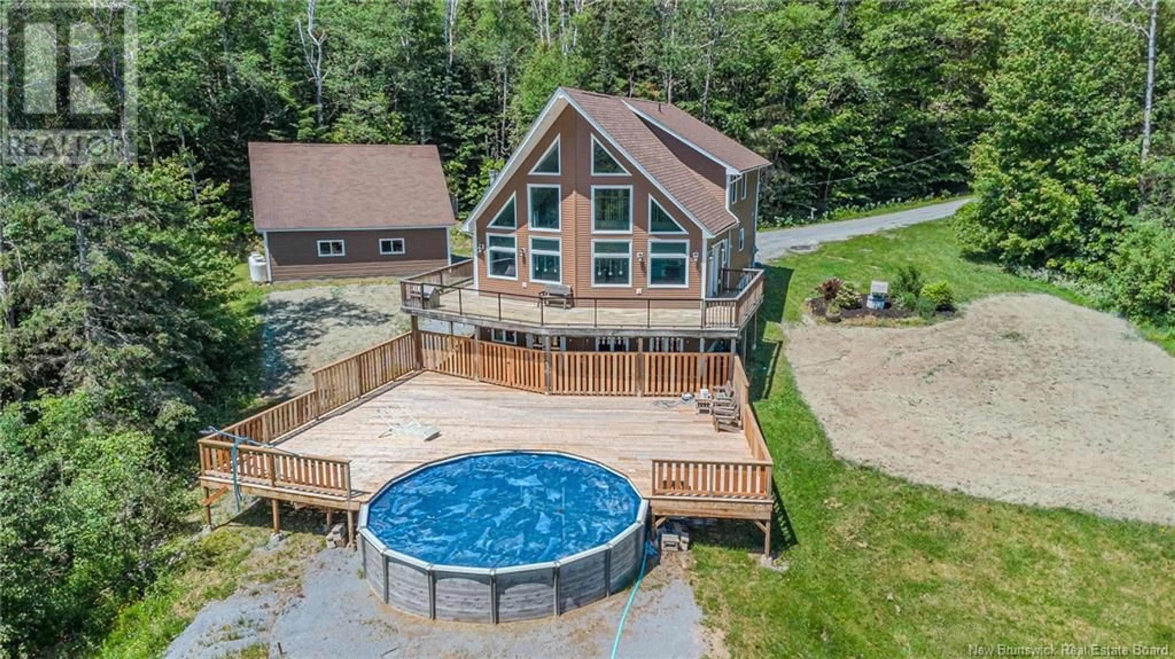 A pic from outside/outdoor area/front of a property/back of a property/a pic from drone, water/lake/river/ocean view for 98 MILKISH CREEK ROAD, Bayswater New Brunswick E5S1J5