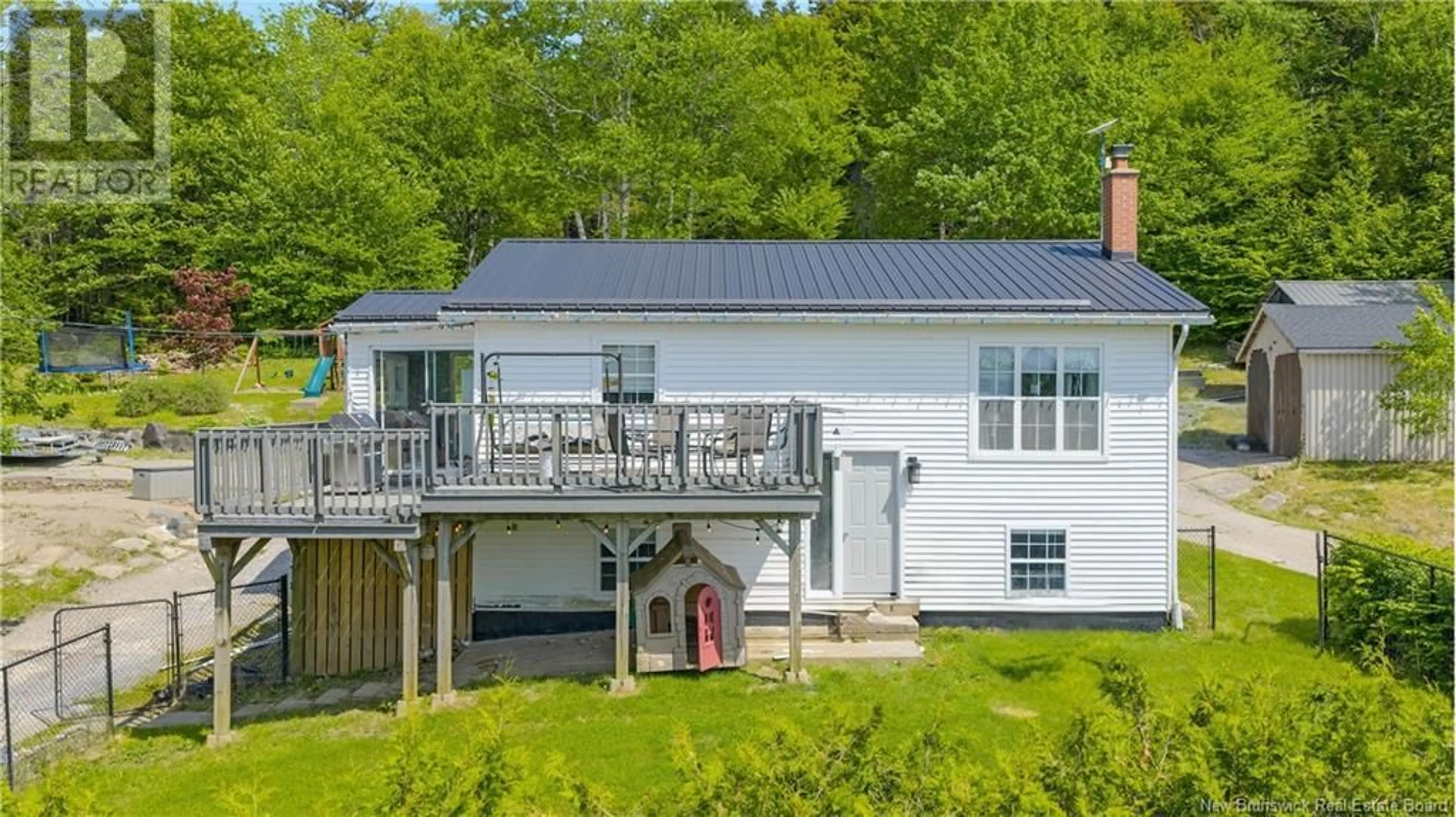 A pic from outside/outdoor area/front of a property/back of a property/a pic from drone, water/lake/river/ocean view for 2422 ROUTE 845, Bayswater New Brunswick E5S1M3