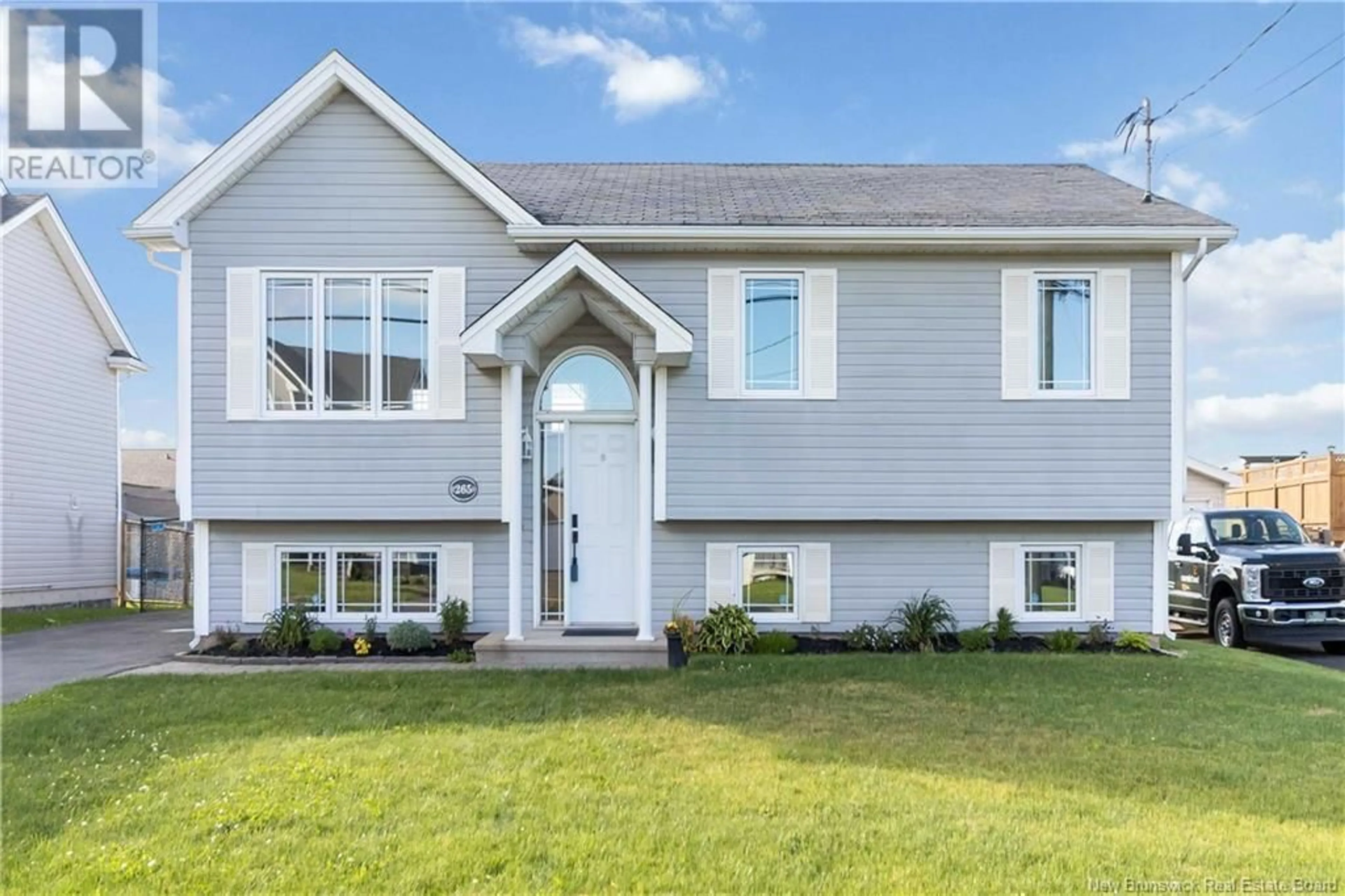 Home with vinyl exterior material, street for 265 BULMAN DRIVE, Moncton New Brunswick E1G5P5
