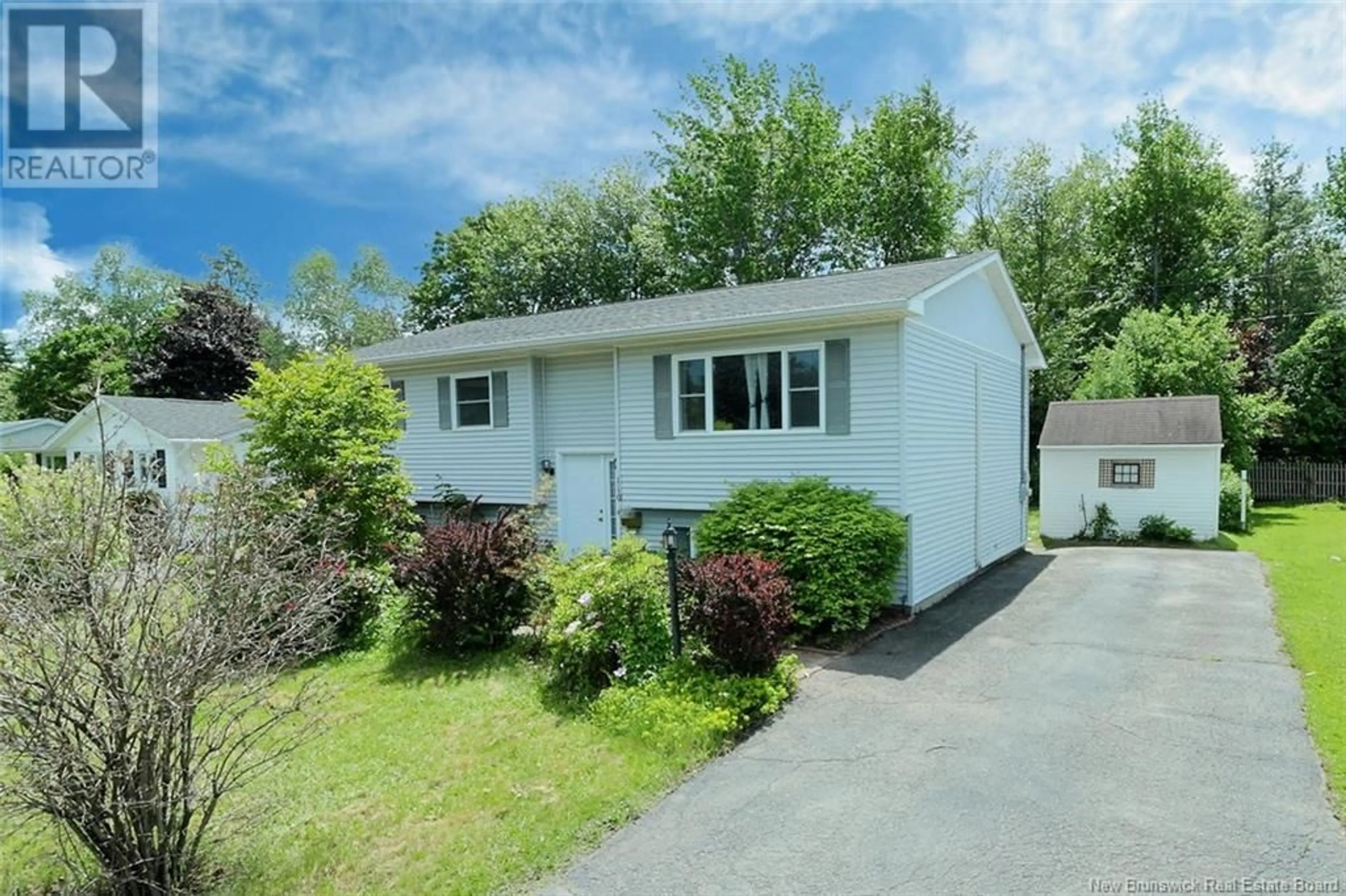 Home with vinyl exterior material, street for 110 CHANDLER DRIVE, Fredericton New Brunswick E3B5S7