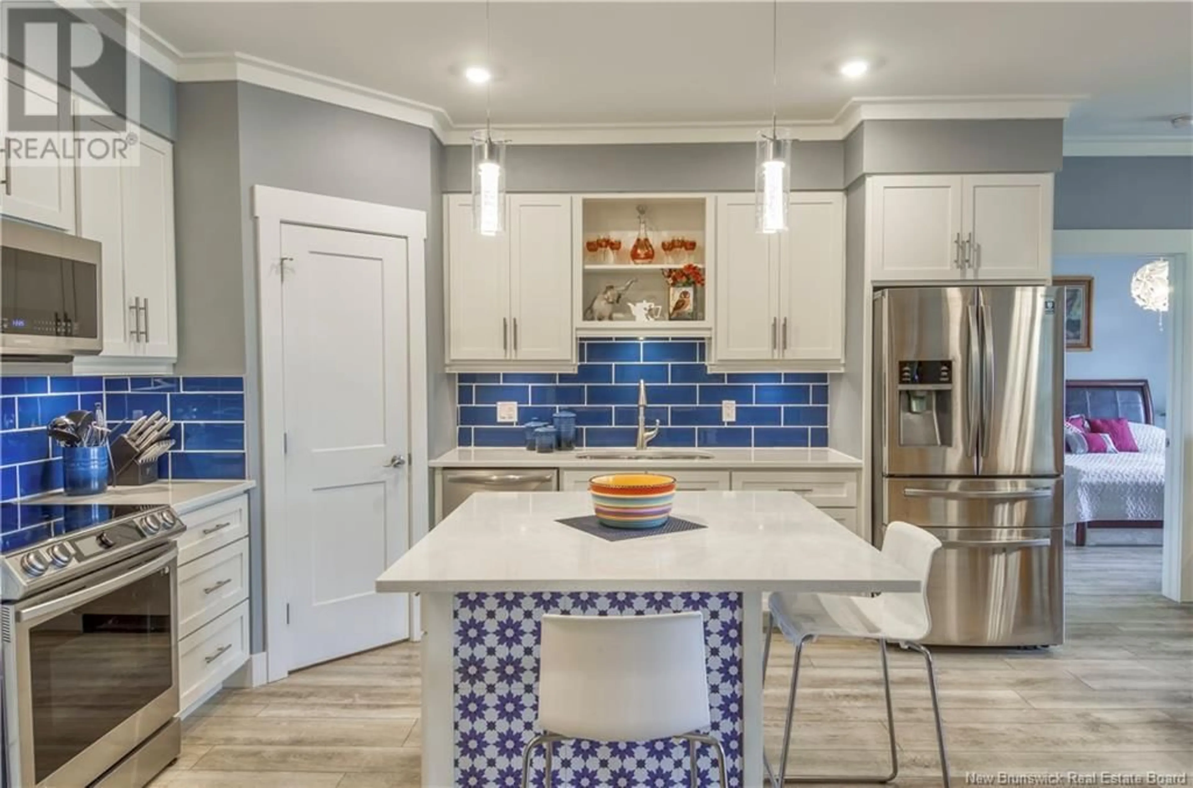 Contemporary kitchen, ceramic/tile floor for 202 - 54 HAMPTON ROAD, Rothesay New Brunswick E2E0V5
