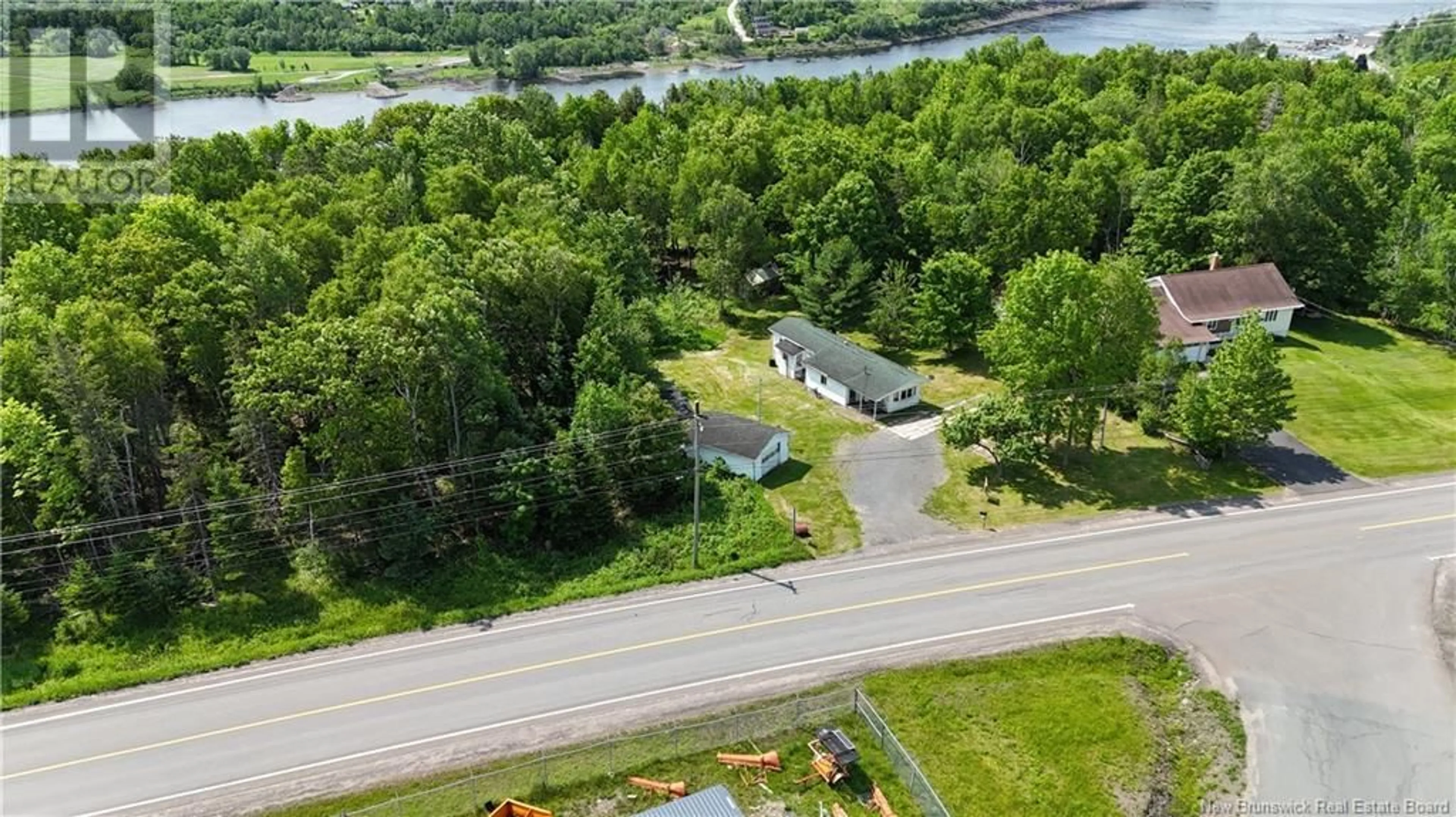 A pic from outside/outdoor area/front of a property/back of a property/a pic from drone, water/lake/river/ocean view for 403 ROUTE 105 ROUTE, Keswick Ridge New Brunswick E6L1A8