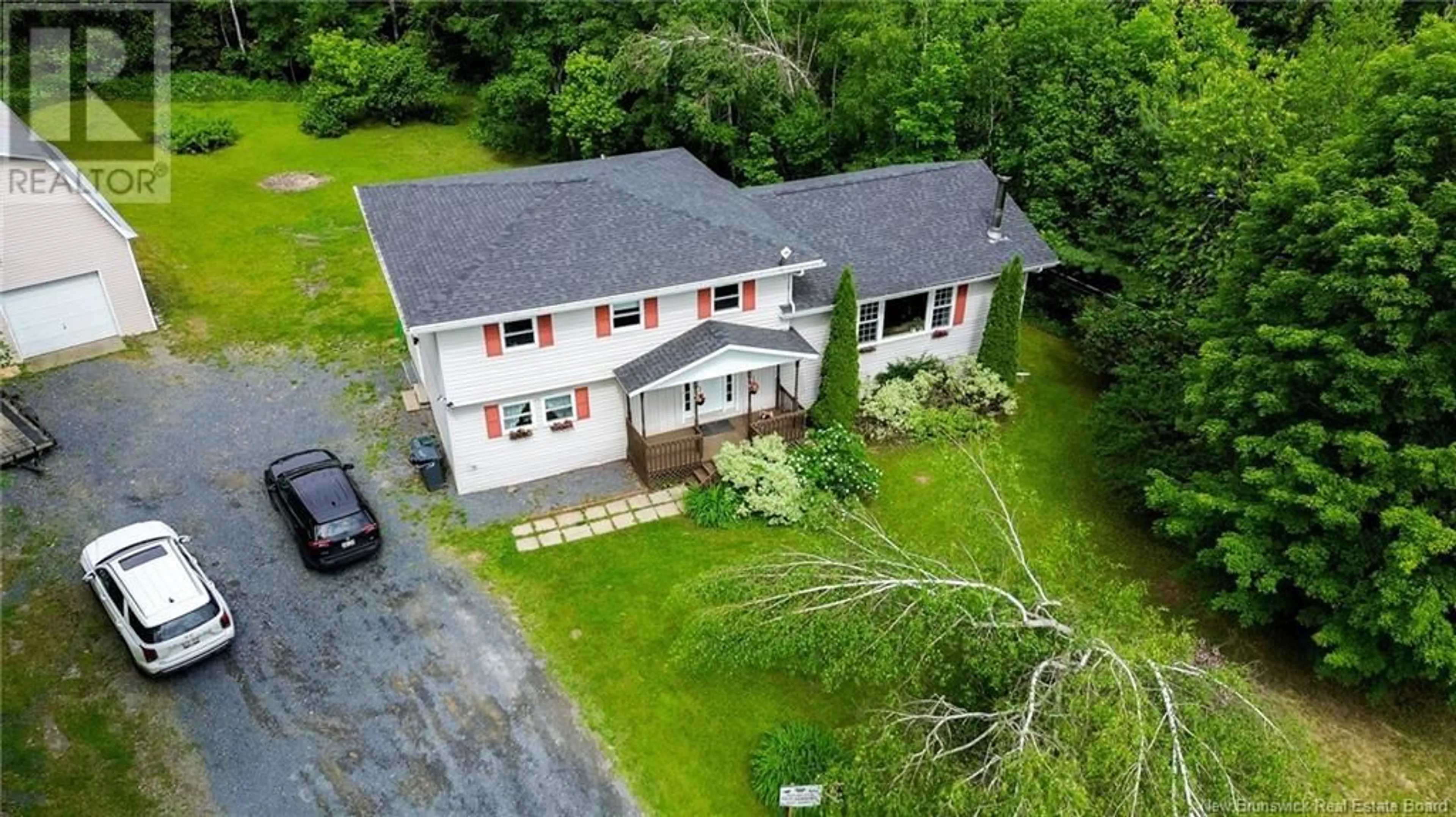A pic from outside/outdoor area/front of a property/back of a property/a pic from drone, street for 590 PLYMOUTH ROAD, Richmond Corner New Brunswick E7M5B1