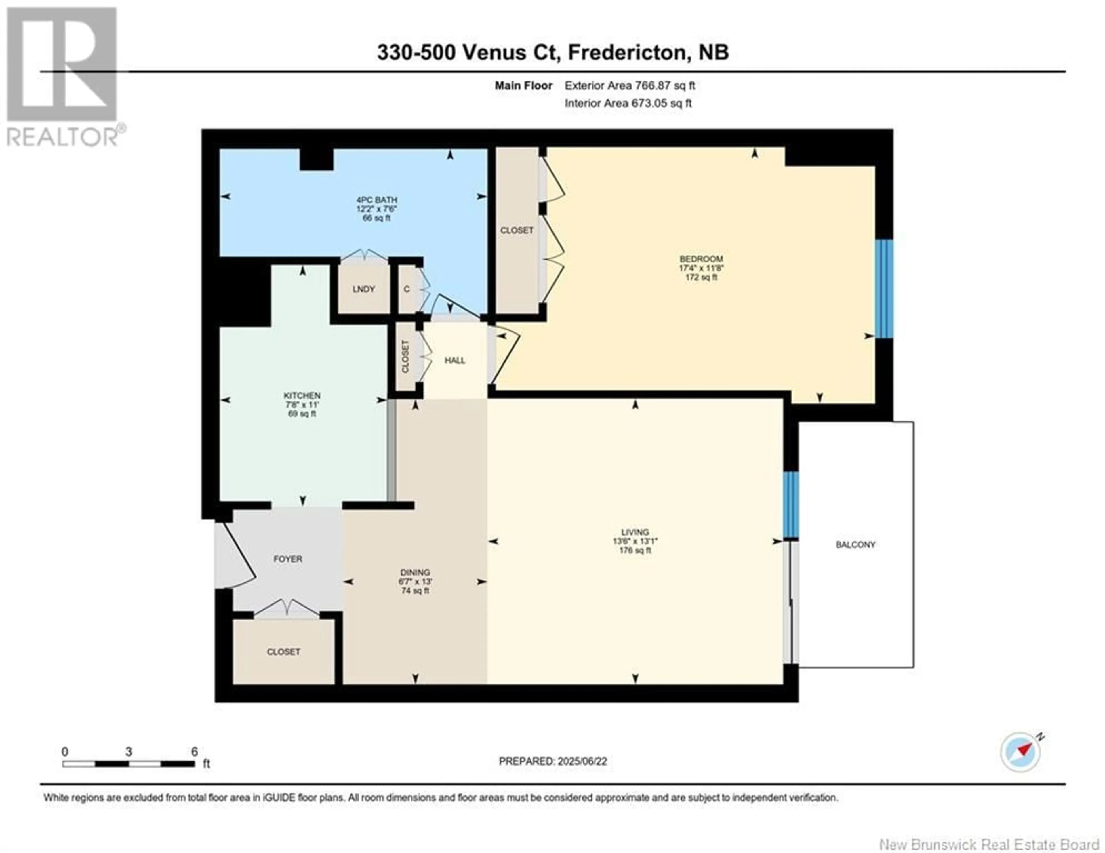 Floor plan for 330 - 500 VENUS COURT, Fredericton New Brunswick E3B3A9