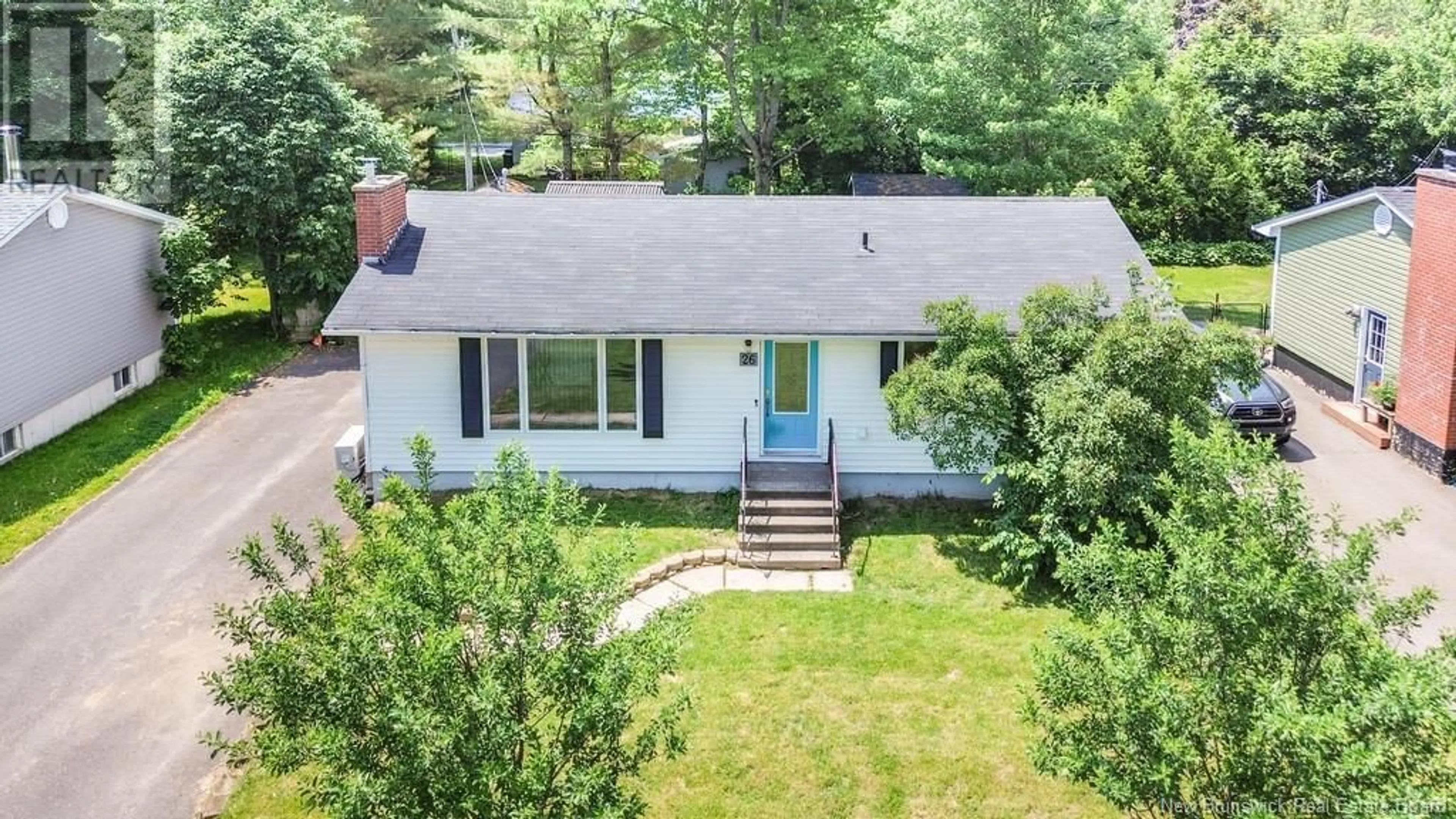 A pic from outside/outdoor area/front of a property/back of a property/a pic from drone, street for 26 MATTHEWS COURT, Fredericton New Brunswick E3A4Y7