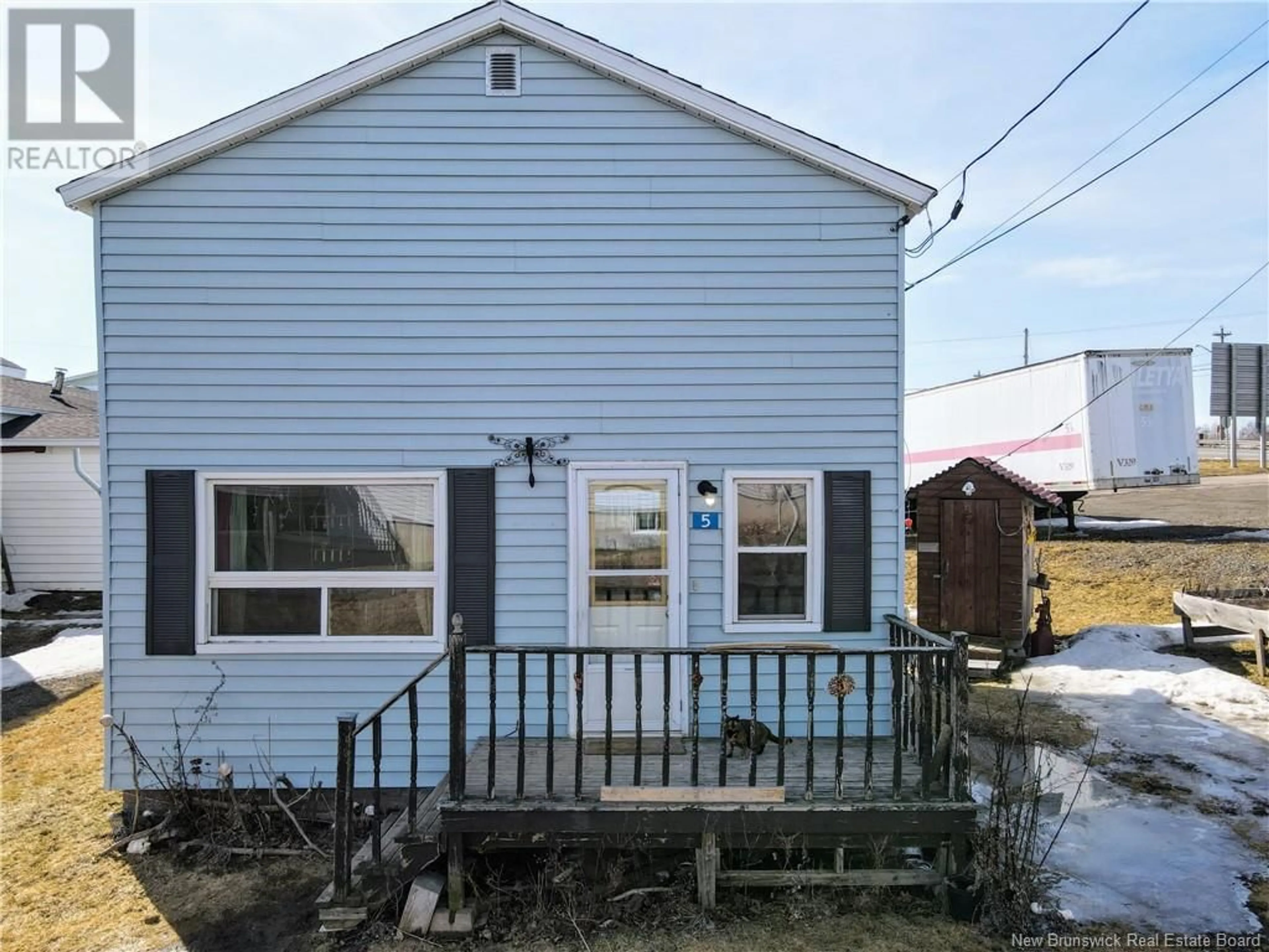 Home with vinyl exterior material, street for 5 ROBICHAUD ROAD, Bouctouche New Brunswick E4S3T7
