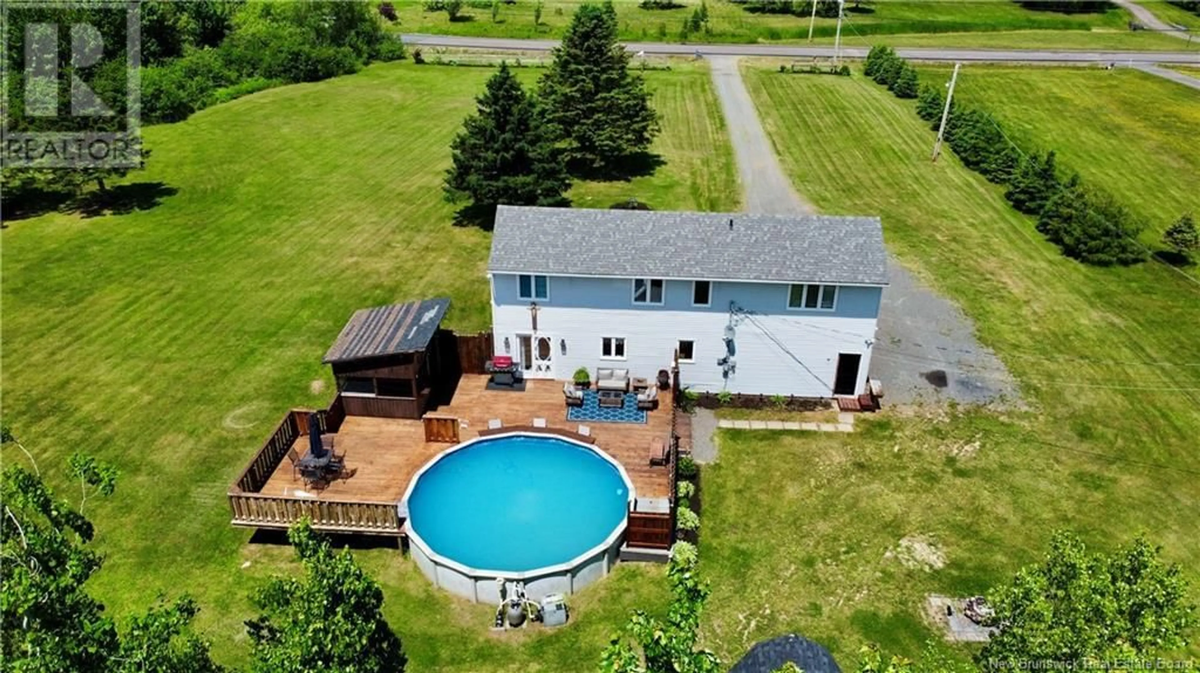 A pic from outside/outdoor area/front of a property/back of a property/a pic from drone, water/lake/river/ocean view for 110 VALLEY RANCH ROAD, Irishtown New Brunswick E1H2R3