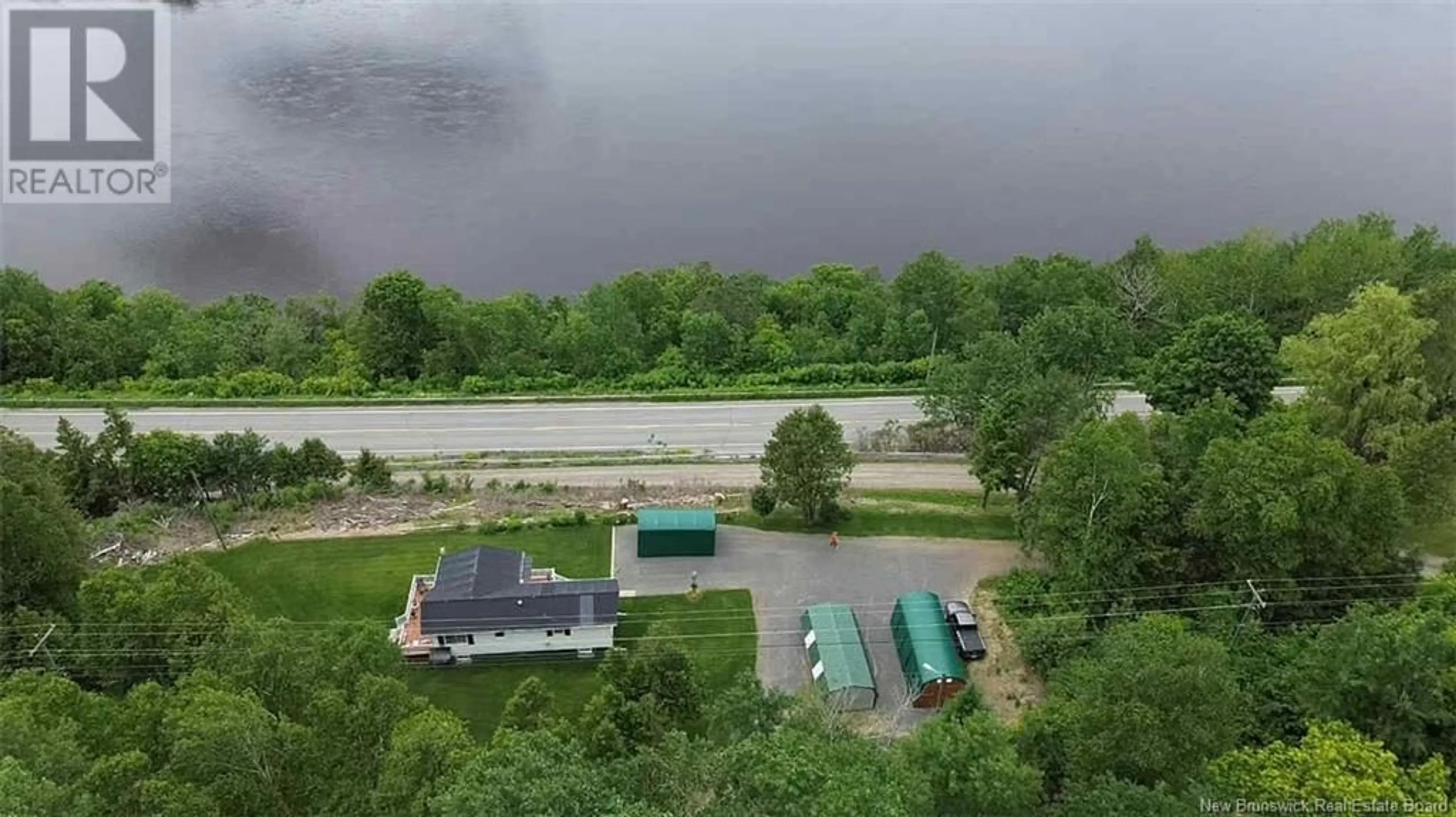 A pic from outside/outdoor area/front of a property/back of a property/a pic from drone, water/lake/river/ocean view for 10 RIVERVIEW HEIGHTS LANE, Carlow New Brunswick E7L2B8