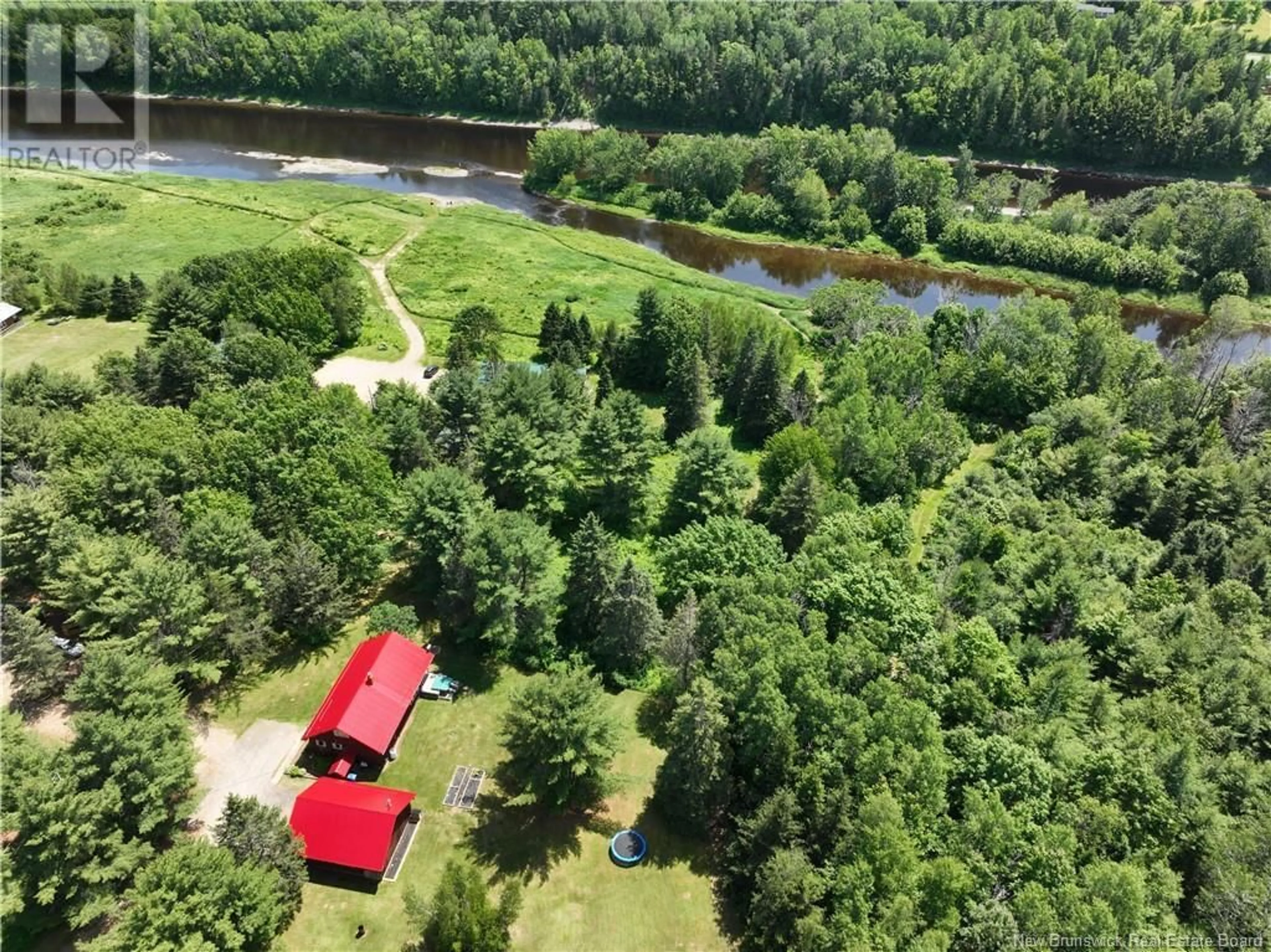 A pic from outside/outdoor area/front of a property/back of a property/a pic from drone, water/lake/river/ocean view for 439 STOREYTOWN ROAD, Storeytown New Brunswick E9C1T3