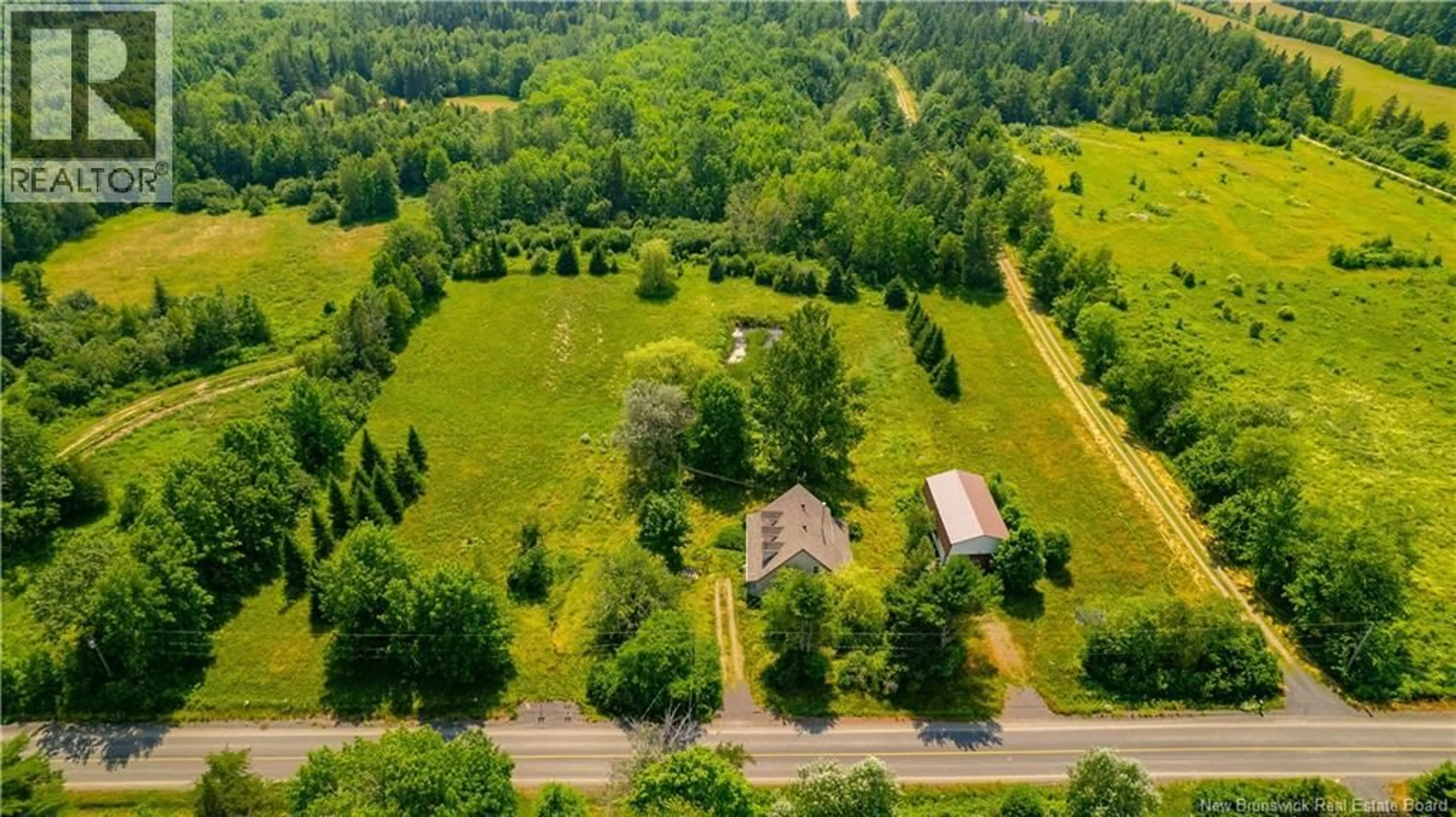 A pic from outside/outdoor area/front of a property/back of a property/a pic from drone, forest/trees view for 1429 ROUTE 725 ROUTE, Little Ridge New Brunswick E3L5R7