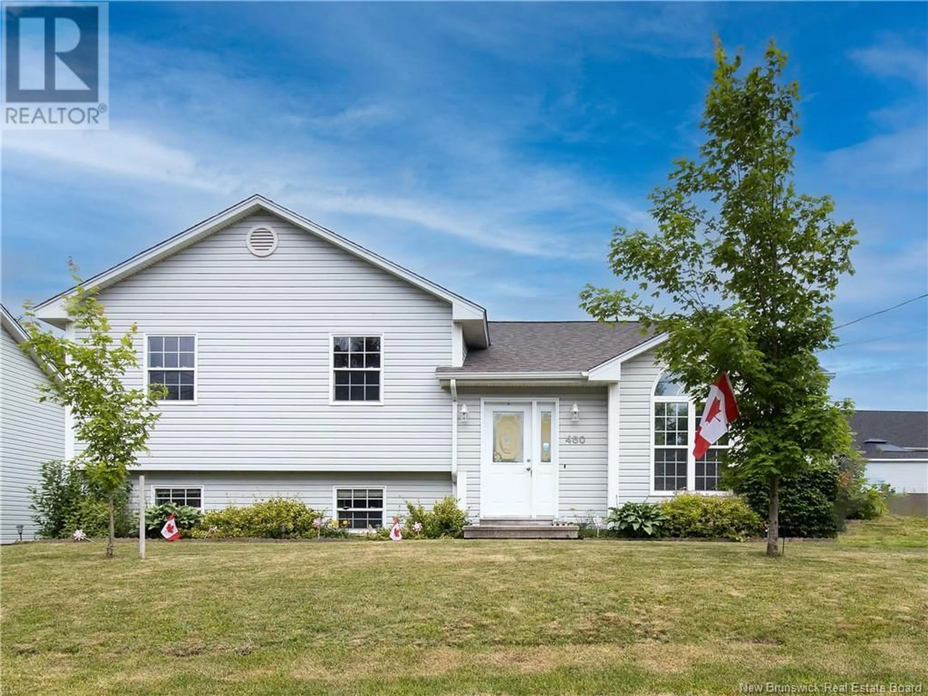 Home with vinyl exterior material, street for 480 FOX CREEK ROAD, Dieppe New Brunswick E1A7M9