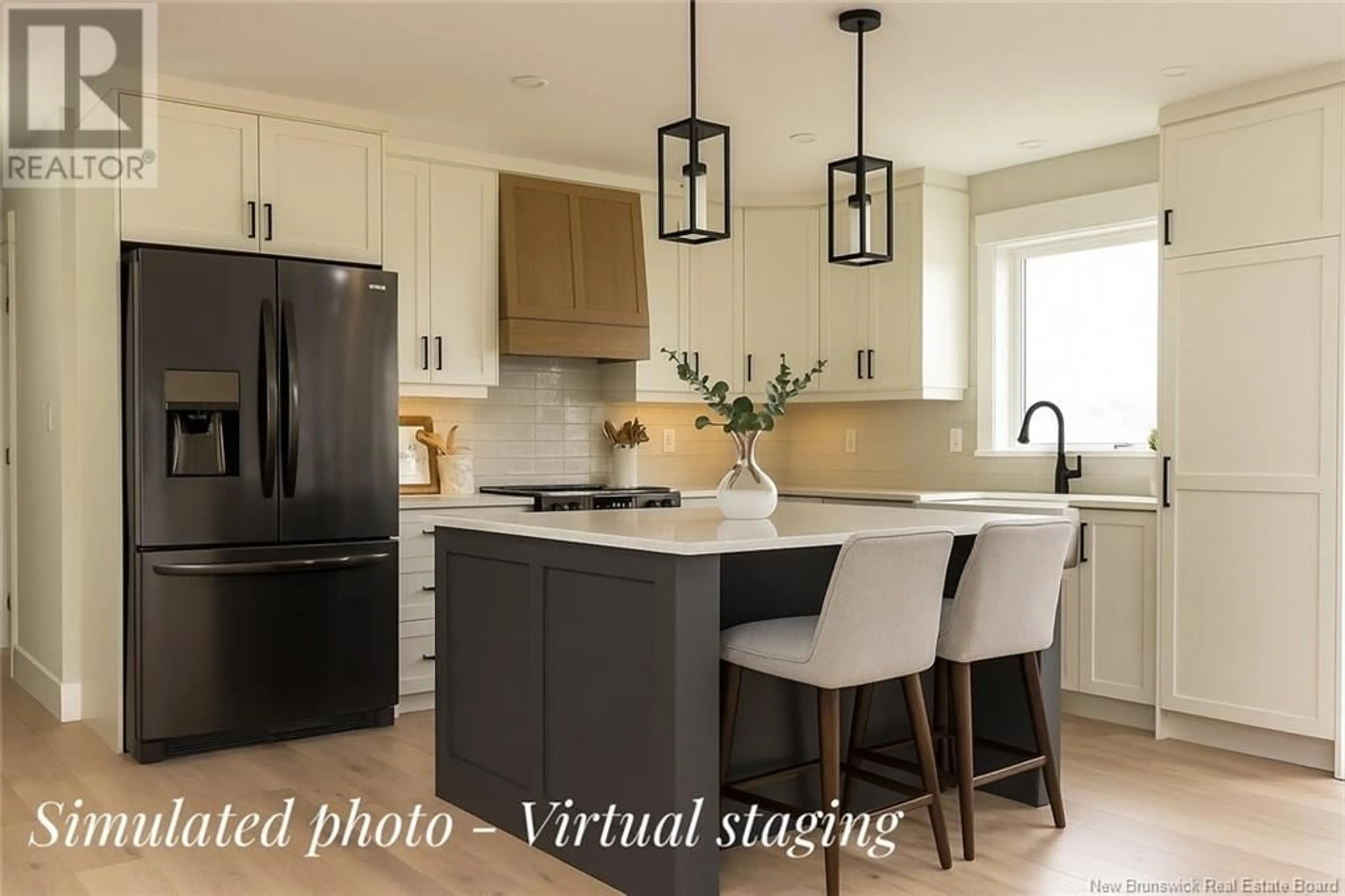 Open concept kitchen, wood/laminate floor for 9 LEBARON COURT, Fredericton New Brunswick E3G0K5
