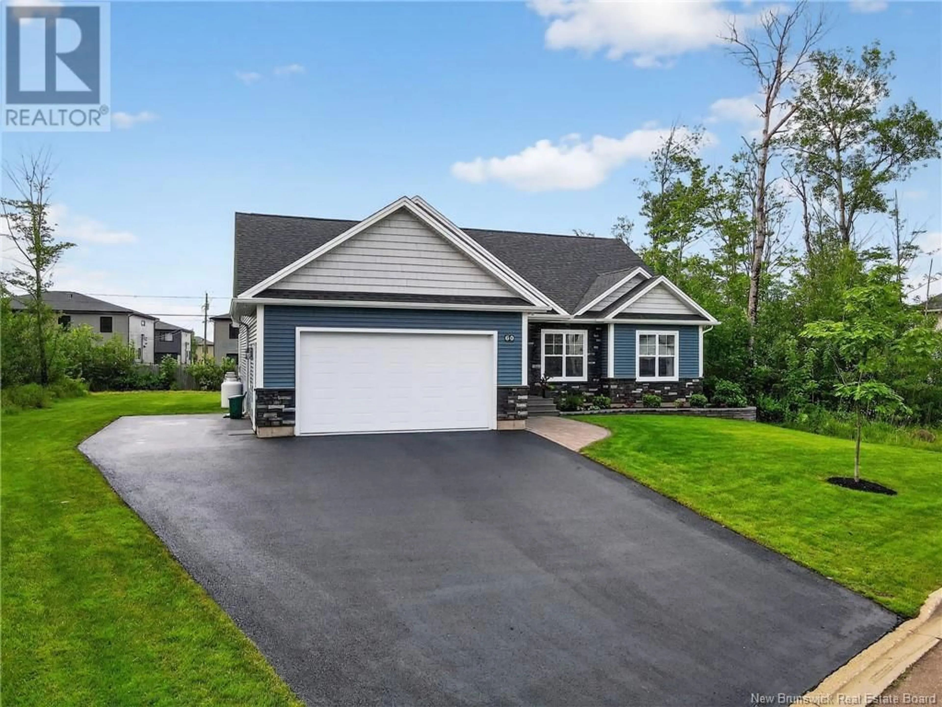 Home with vinyl exterior material, street for 60 BLACKSTONE DRIVE, Moncton New Brunswick E1G0X8