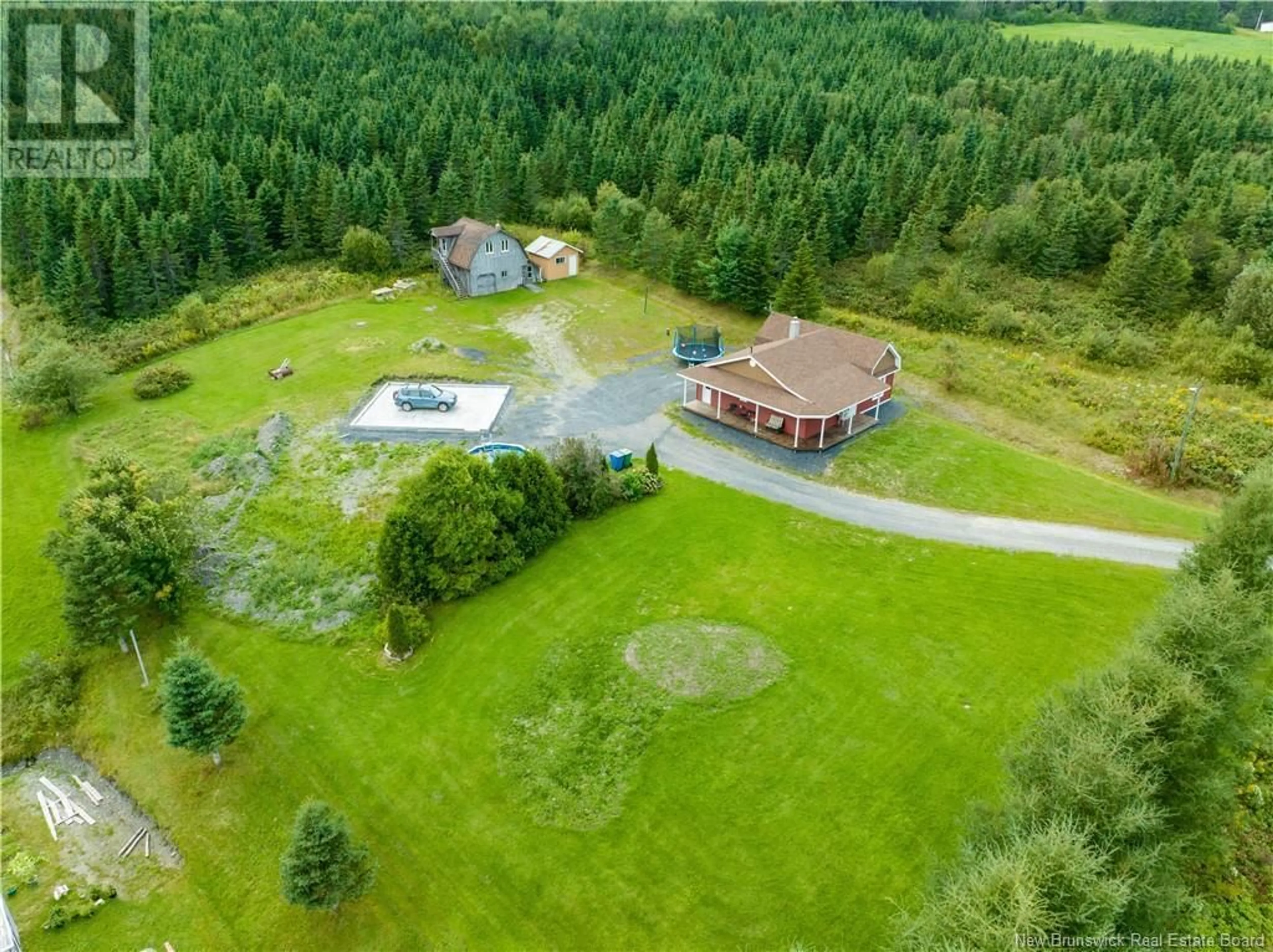 A pic from outside/outdoor area/front of a property/back of a property/a pic from drone, forest/trees view for 474 TOUSSAINT ROAD, Saint-Joseph New Brunswick E7B2T8