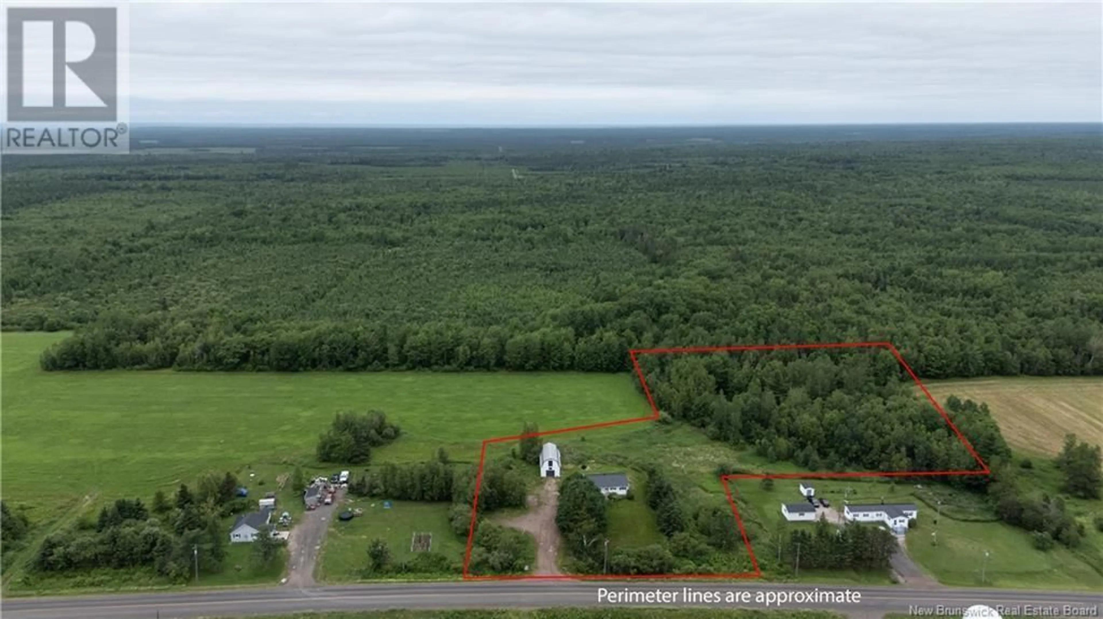 A pic from outside/outdoor area/front of a property/back of a property/a pic from drone, forest/trees view for 3769 ROUTE 112, Second North River New Brunswick E4J3X7
