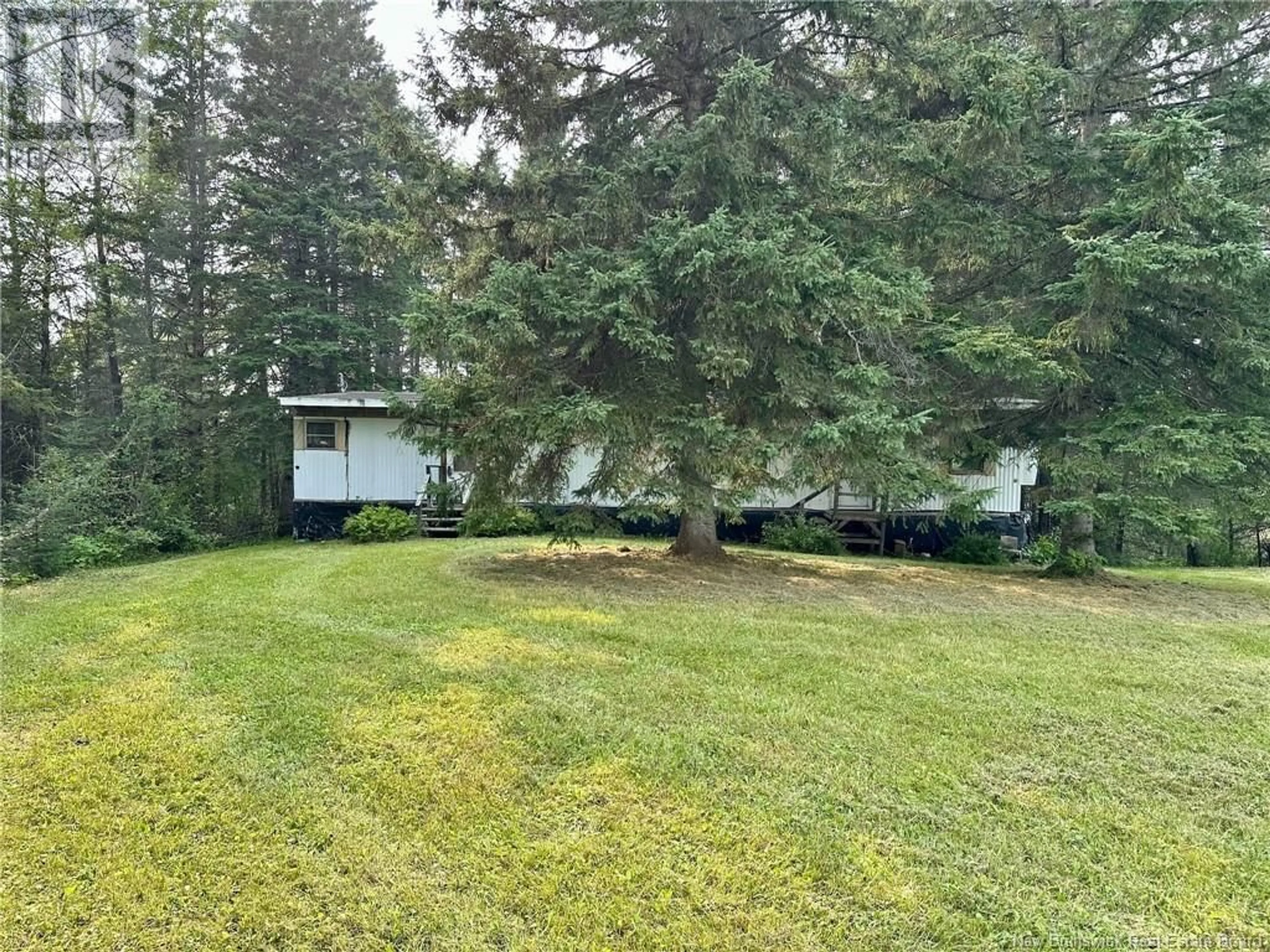 A pic from outside/outdoor area/front of a property/back of a property/a pic from drone, forest/trees view for 124 FRANCOEUR HILL ROAD, New Denmark New Brunswick E7G1R3