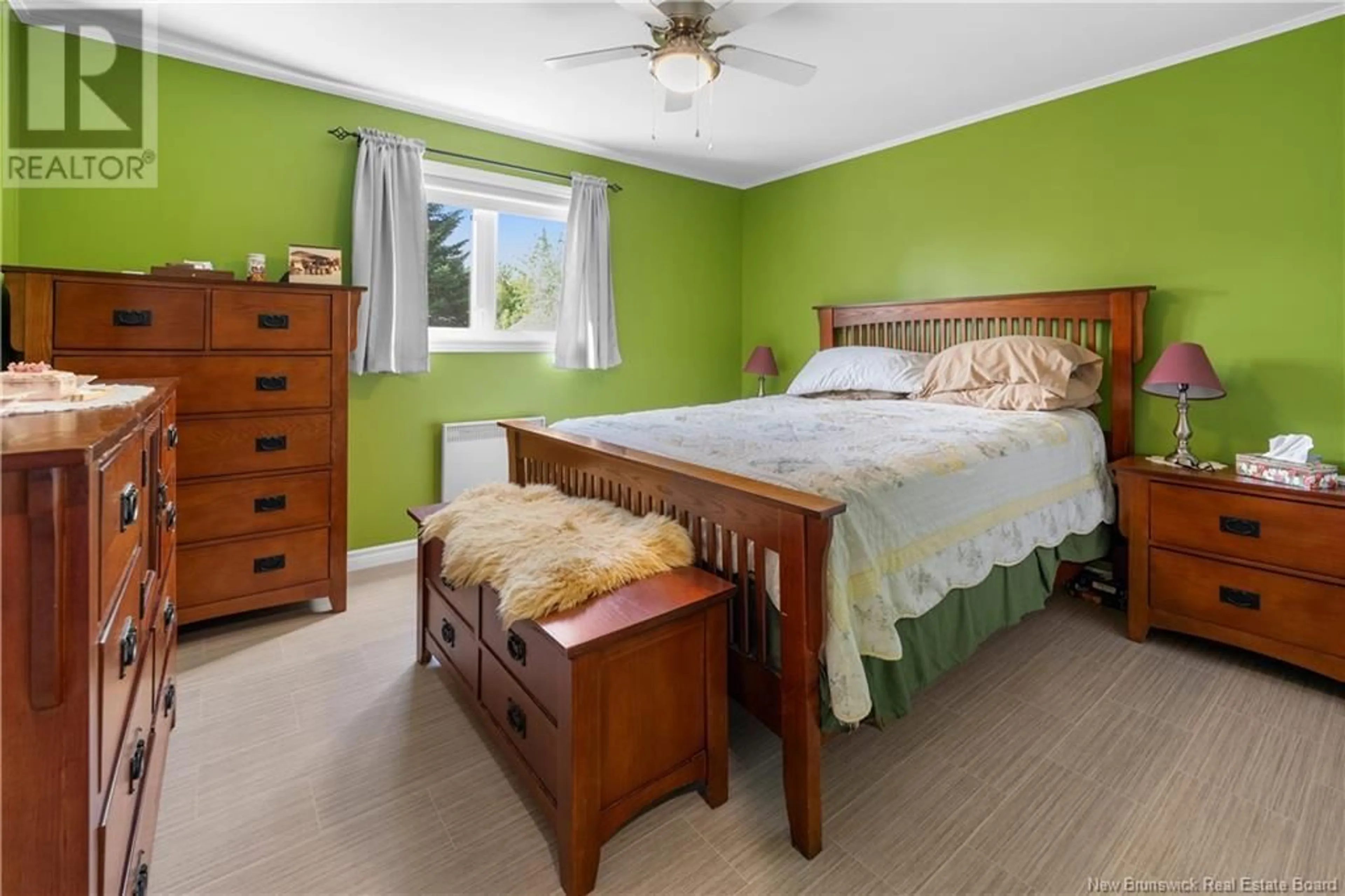 Bedroom with bed, wood/laminate floor for 67 POST STREET, Plaster Rock New Brunswick E7G2M7