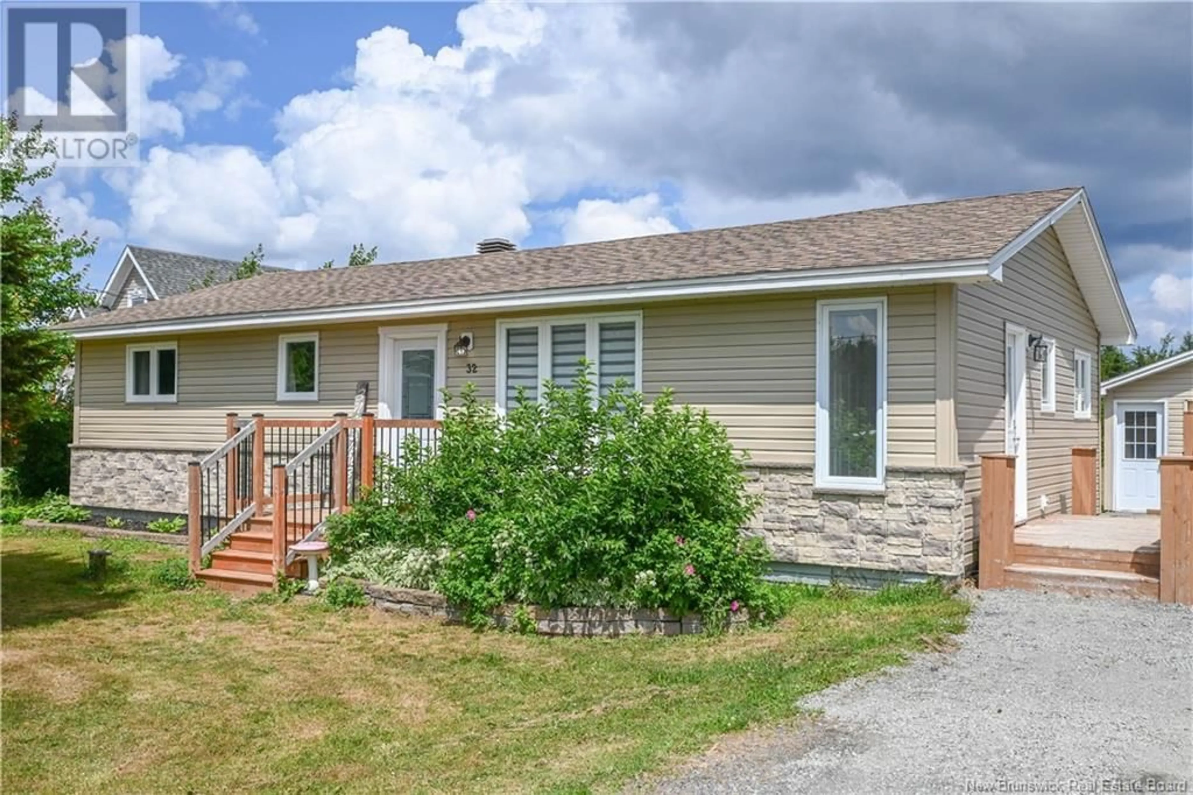 Home with vinyl exterior material, street for 32 MCLAUGHLIN ROAD, Pointe-à-Bouleau New Brunswick E1X2G4