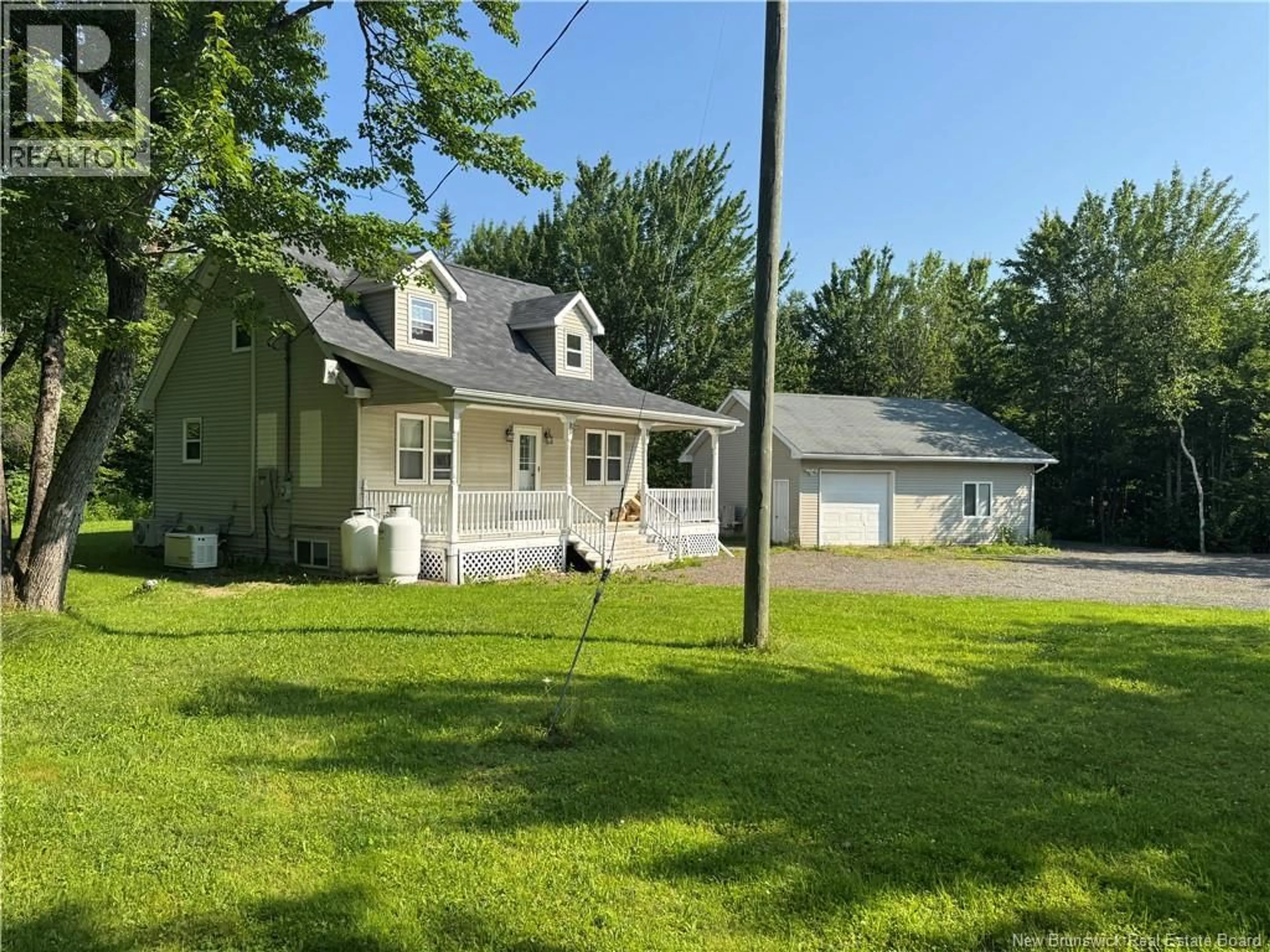 A pic from outside/outdoor area/front of a property/back of a property/a pic from drone, street for 64 ROUTE 635, Lake George New Brunswick E6K3P9