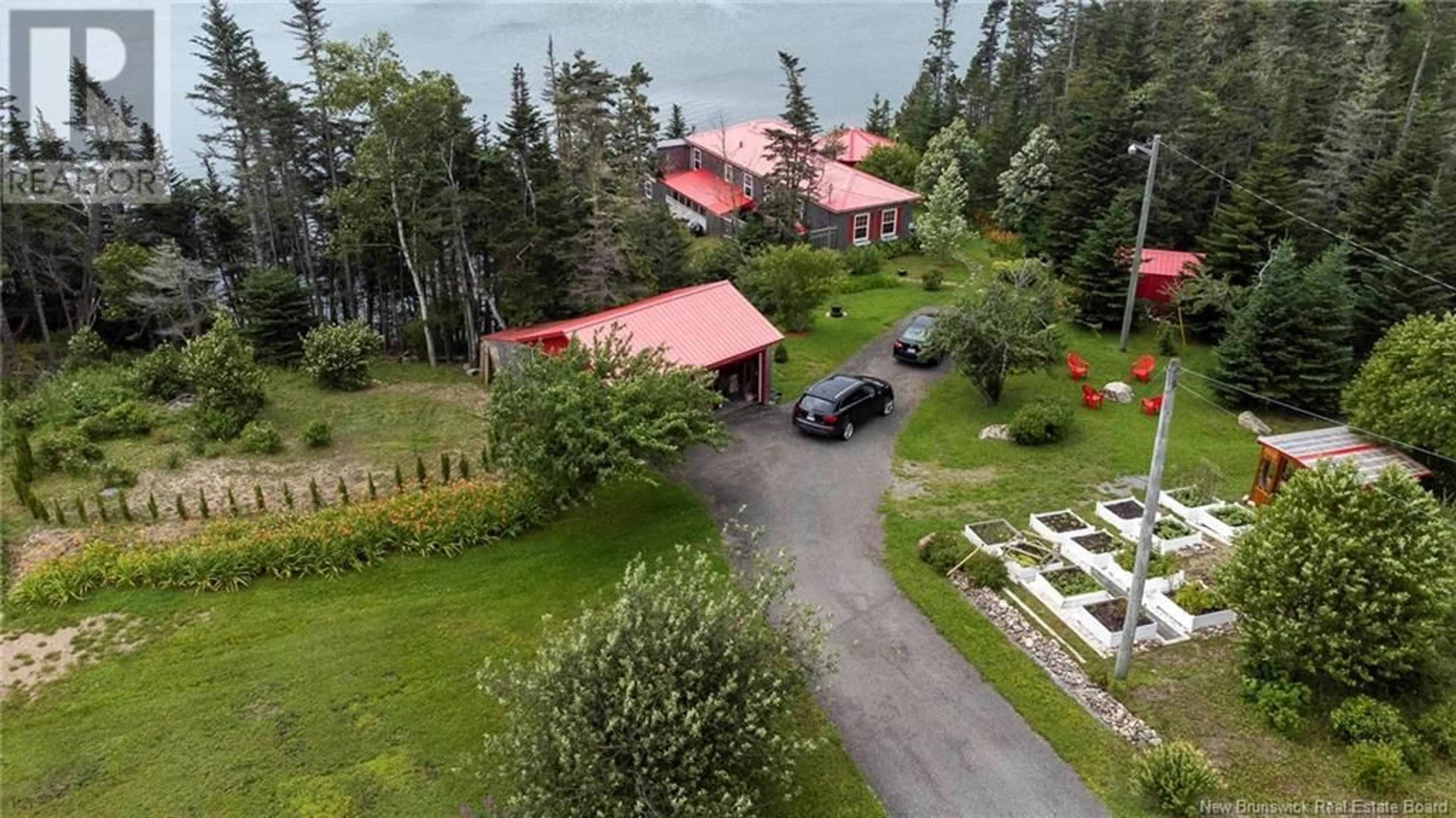 A pic from outside/outdoor area/front of a property/back of a property/a pic from drone, mountain view for 1456 ROUTE 790, Dipper Harbour New Brunswick E5J1X9
