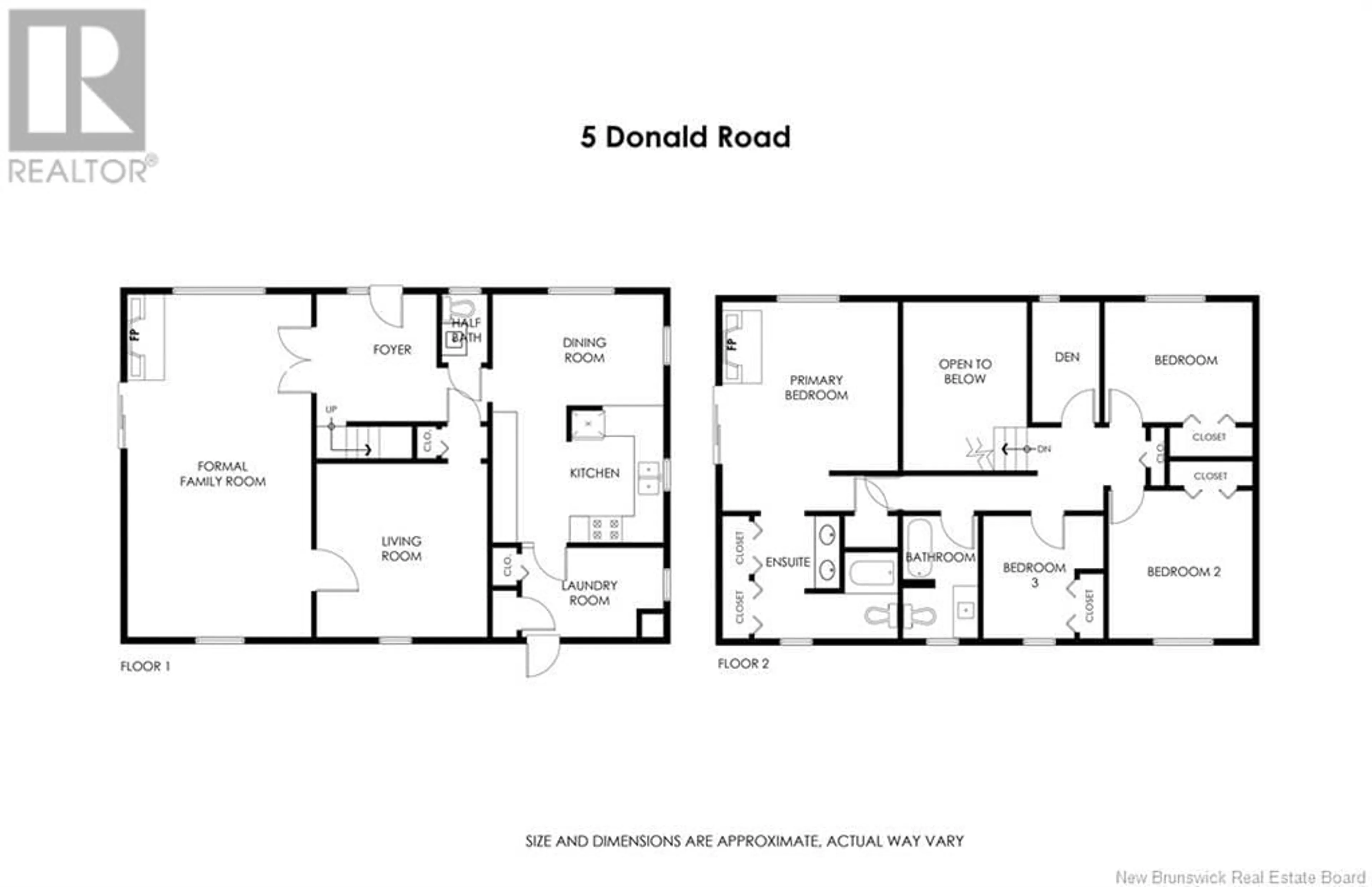 Floor plan for 5 DONALD ROAD, Rothesay New Brunswick E2S1A7