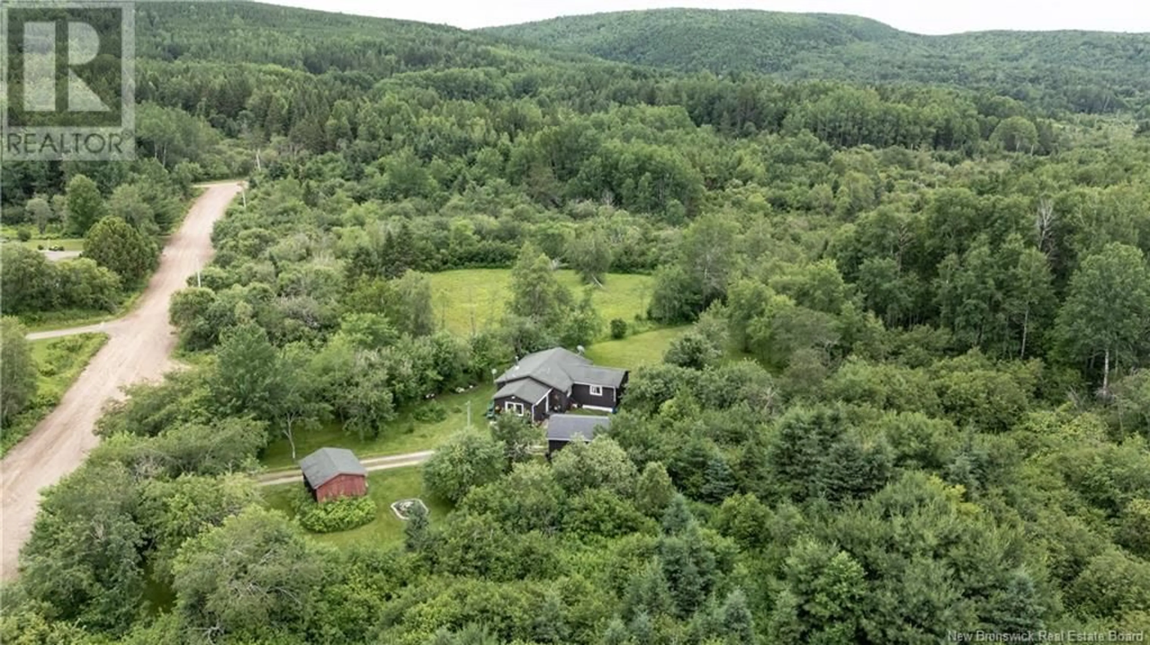 A pic from outside/outdoor area/front of a property/back of a property/a pic from drone, forest/trees view for 90 LOUNSBURY ROAD, Parkindale New Brunswick E4Z0C2