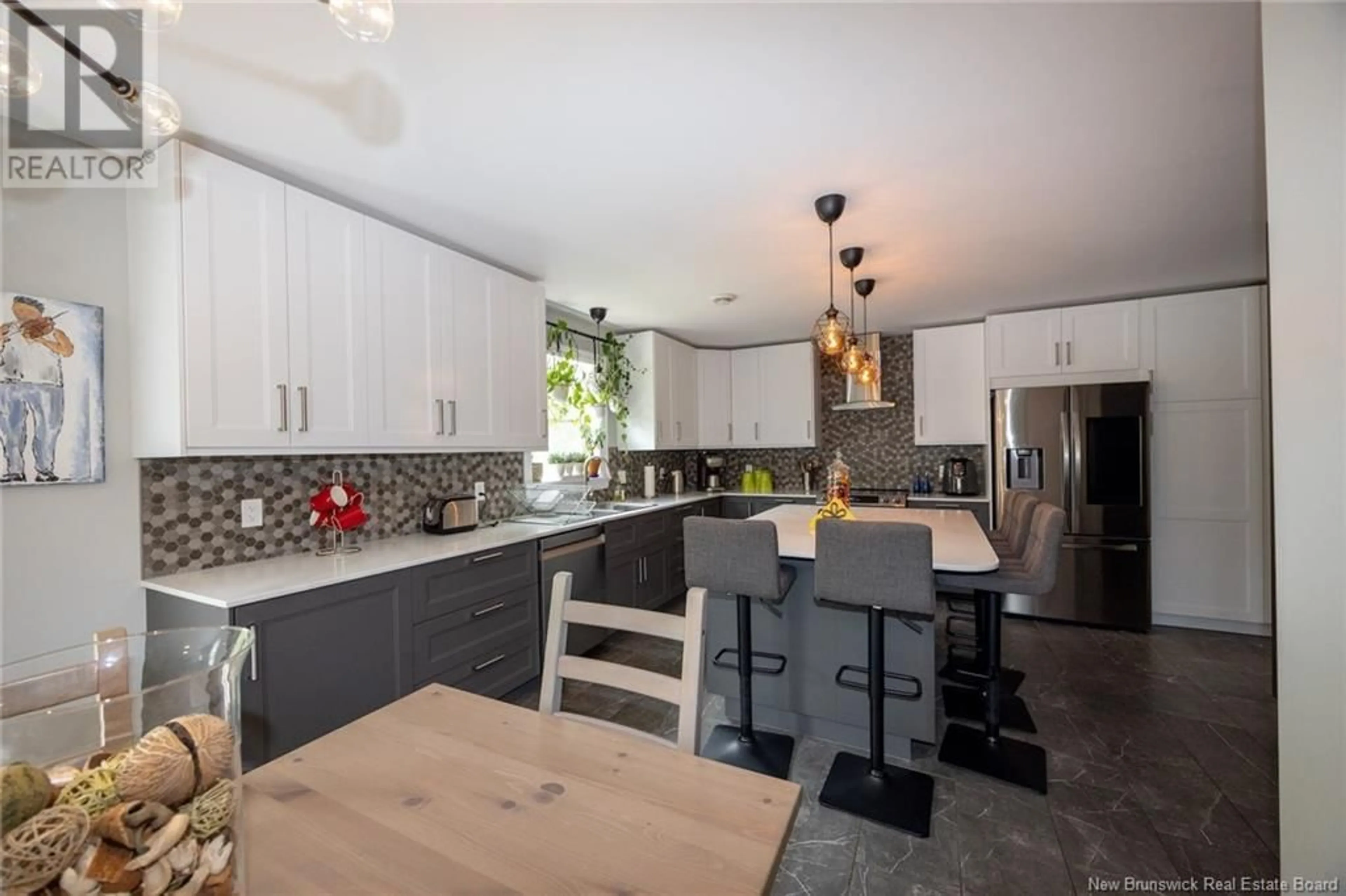 Open concept kitchen, ceramic/tile floor for 636 DEERWOOD DRIVE, Hanwell New Brunswick E3C1C5
