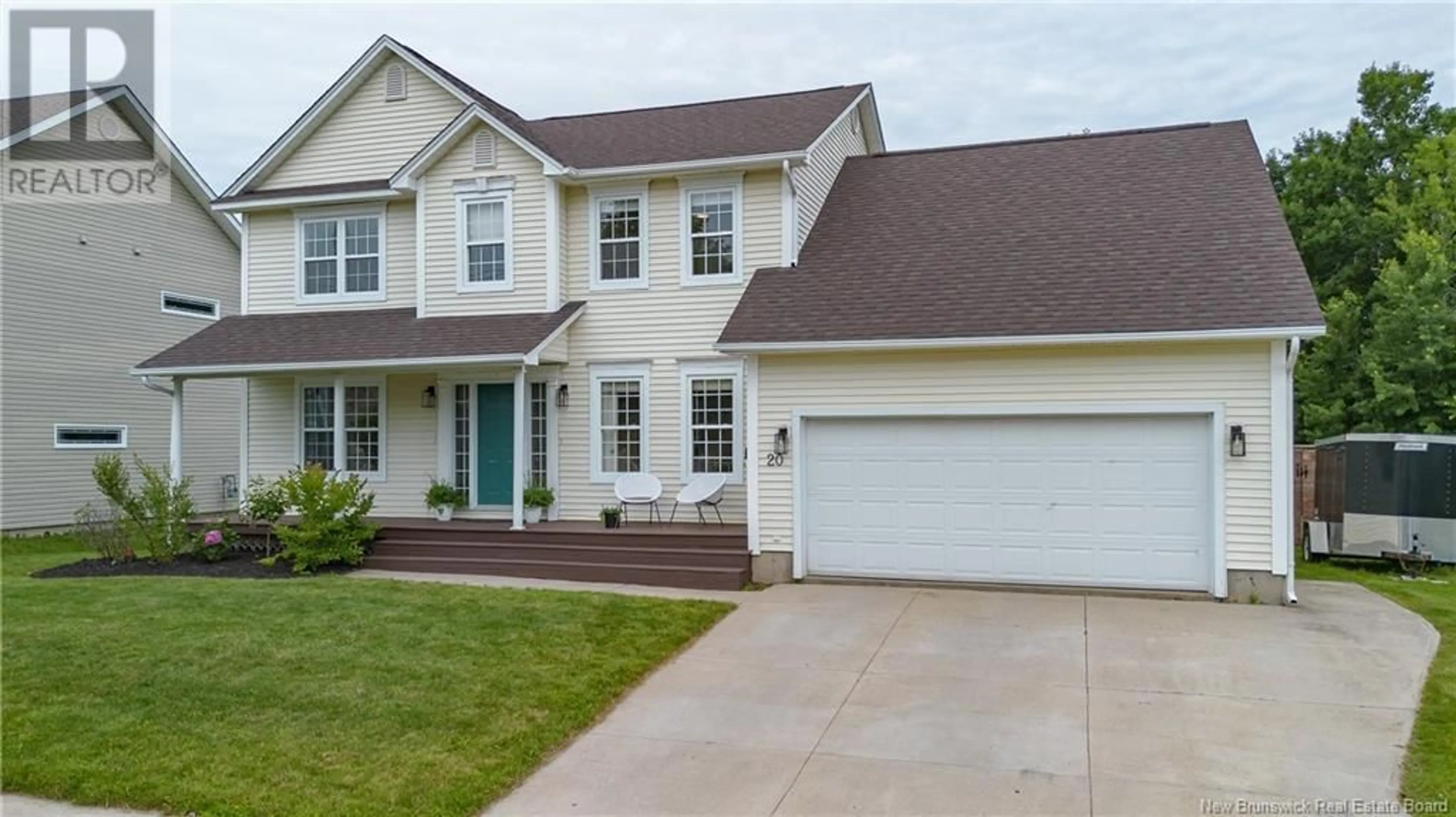 Home with vinyl exterior material, street for 20 BLISS CARMAN DRIVE, Fredericton New Brunswick E3B9P4